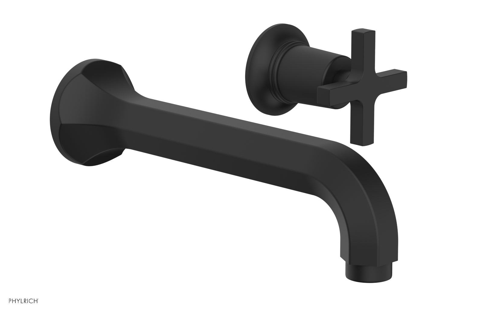 HEX MODERN Single Handle Wall Mounted Lavatory Faucet Set with Cross Handle 501 15 - Perfect for Bathroom Sink, Powder Room, and Guest Bath Installation