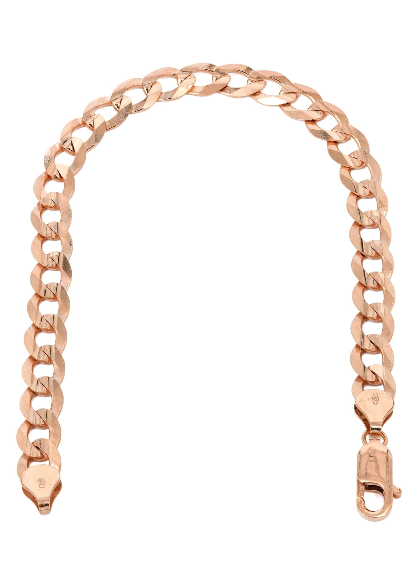 14K Rose Gold Bracelet - Solid Cuban Curb Link Chain for Women | Elegant Jewelry Gift for Birthday, Anniversary & Special Occasions | Perfect for Layering or Stacking