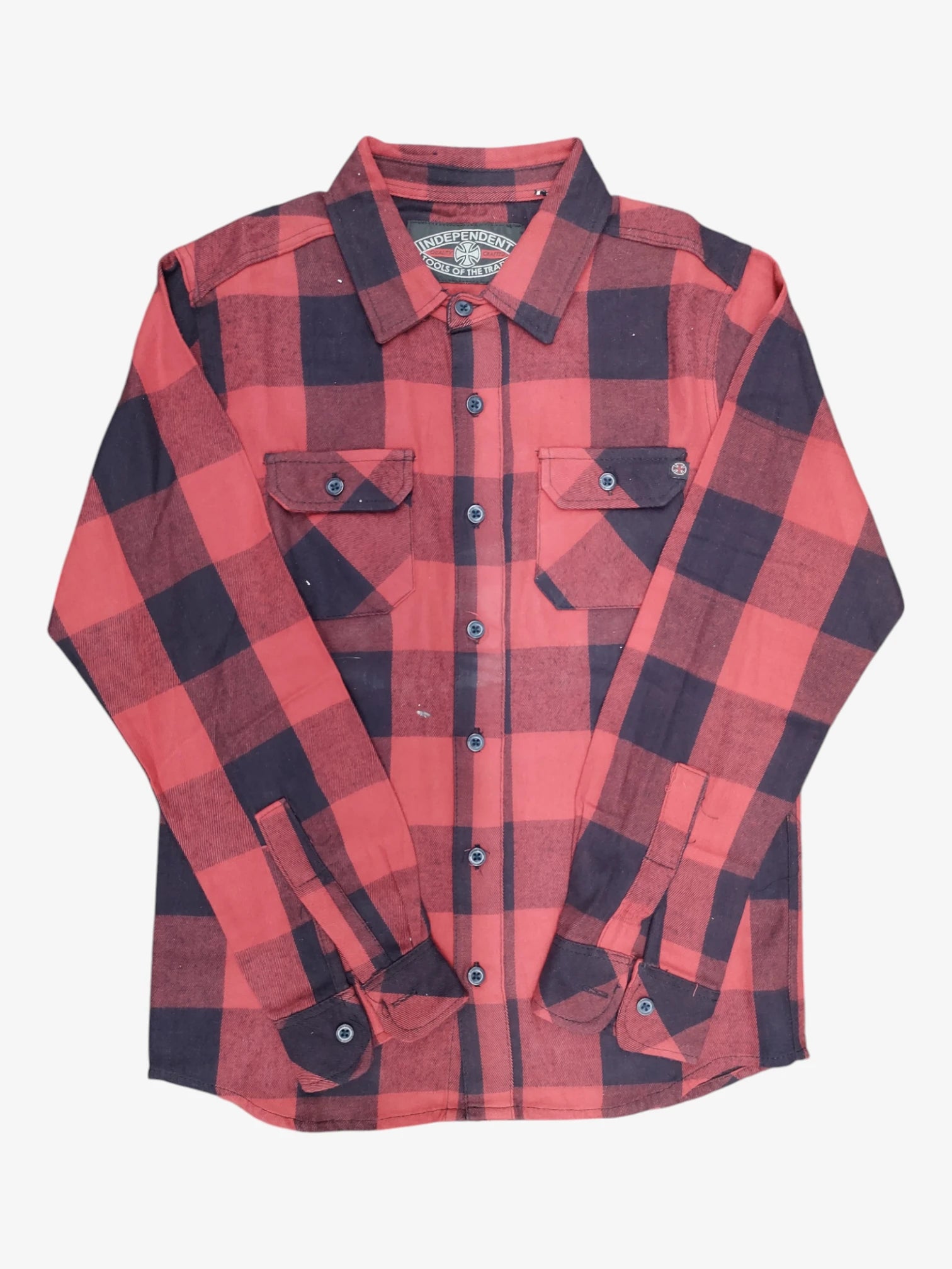 Independent Kids' Red Flannel Shirt - Soft & Stylish Plaid Button-Up for Boys - Perfect for School, Playdates & Outdoor Adventures
