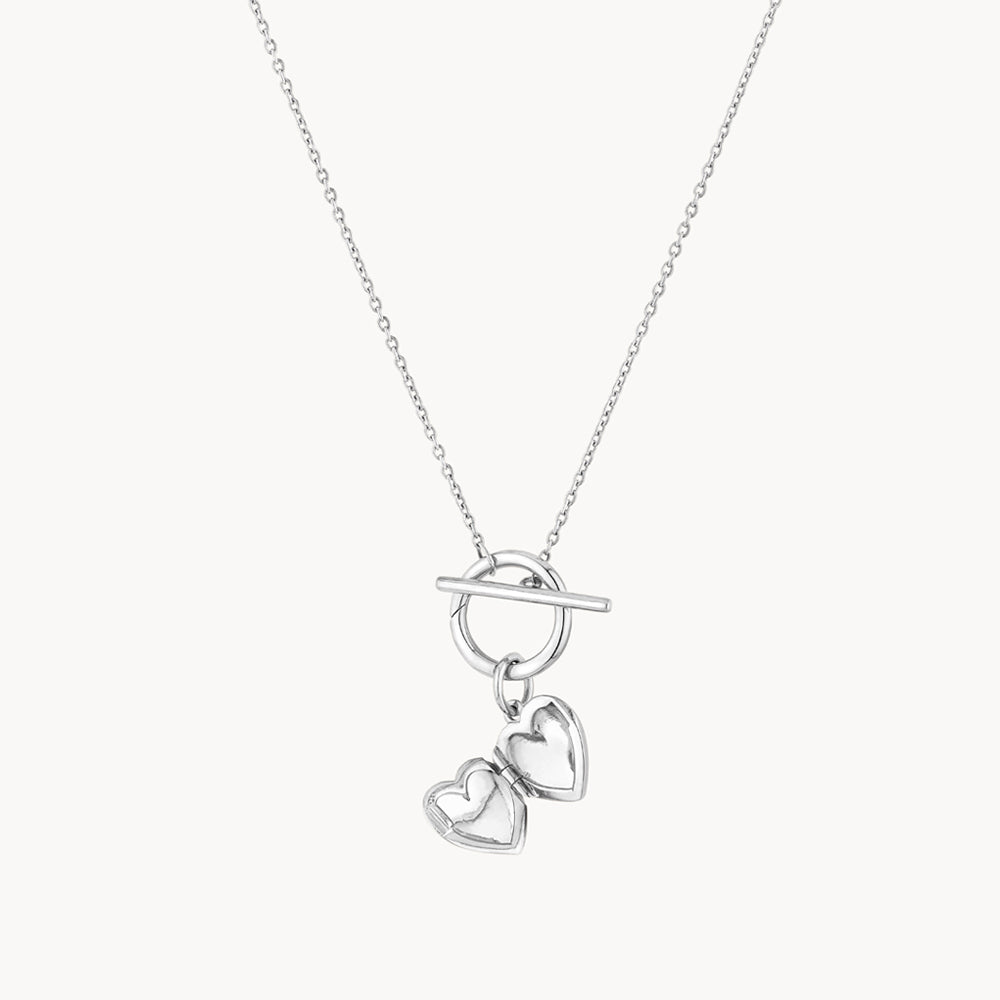 Personalized Engravable Heart Locket Necklace - Sterling Silver Pendant with Chain - Perfect for Valentine's Day Gifts, Anniversary Presents & Keepsakes