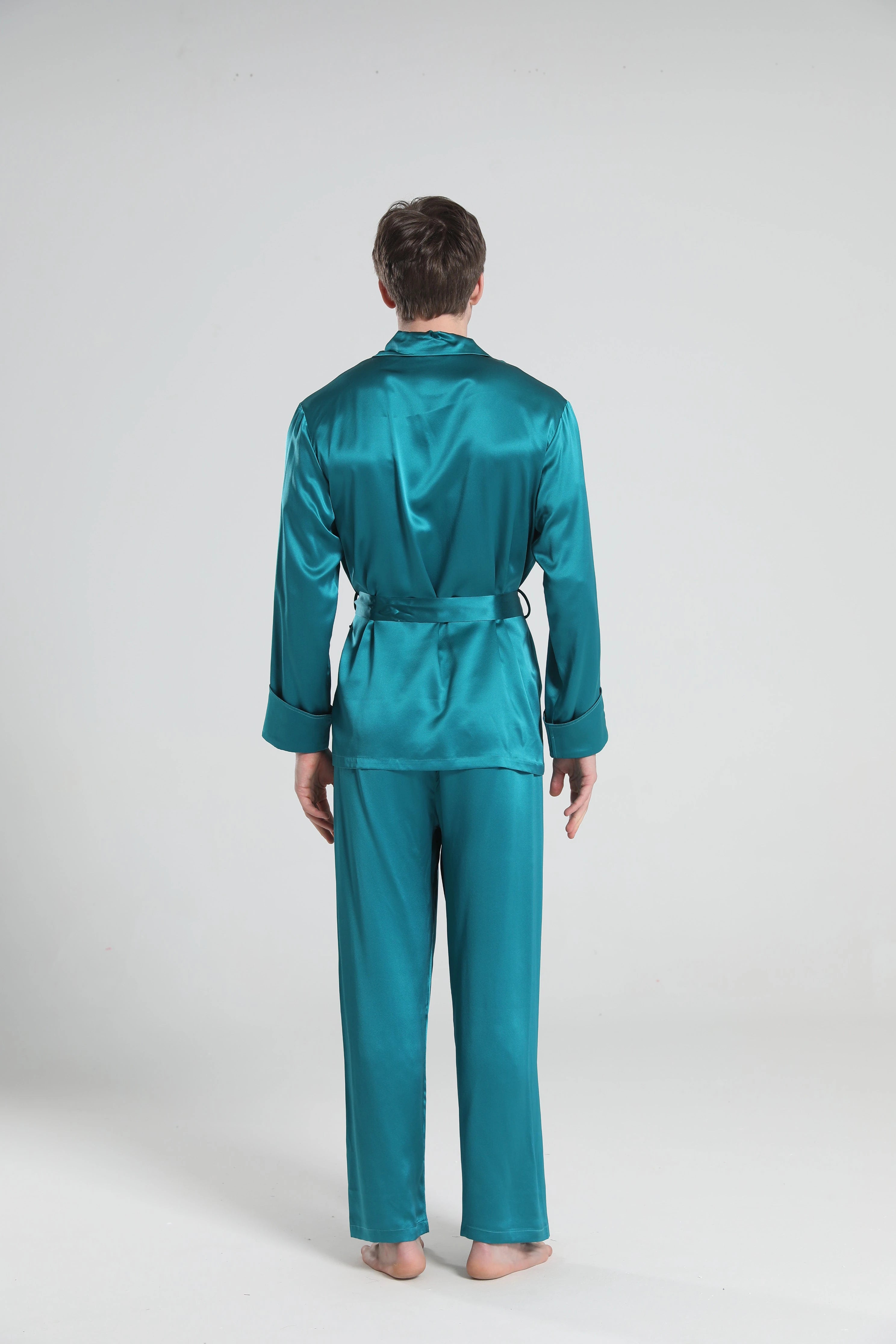Premium 22 Momme Silk Pajamas for Men - Luxury Sleepwear for Comfort & Style - Perfect for Relaxing at Home, Lounging & Gift Giving