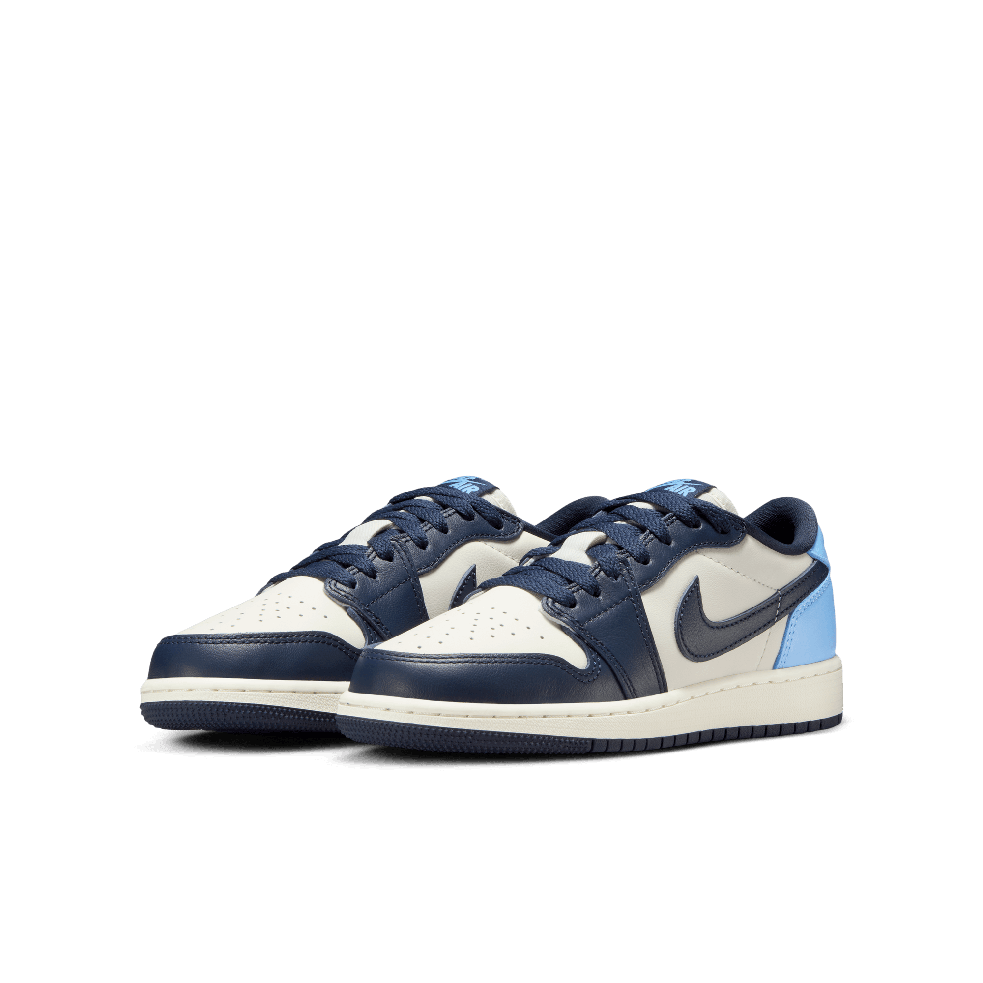 AIR JORDAN 1 LOW (GS) OBSIDIAN - Retro Basketball Sneakers for Girls - Comfortable Casual Shoes for School, Sports & Streetwear Fashion