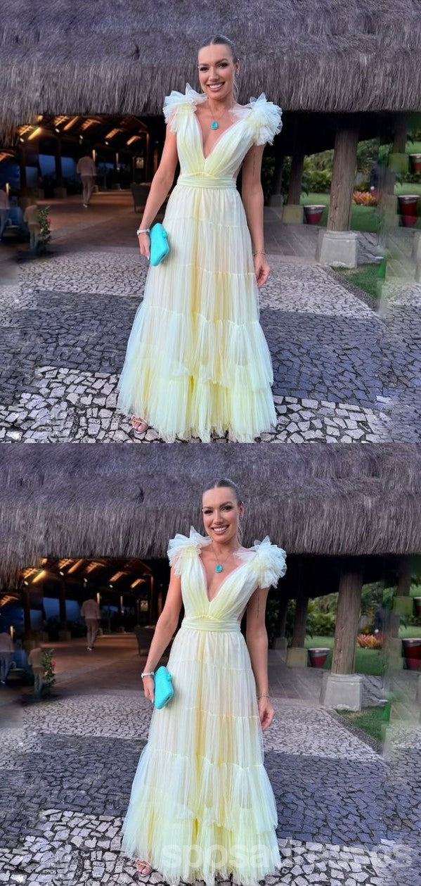 Elegant Yellow A-Line Long Prom Dresses for Women - Formal Evening Gowns & Party Gowns (Style 13776) | Perfect for Homecoming, Prom Night, Wedding Guest & Special Occasions