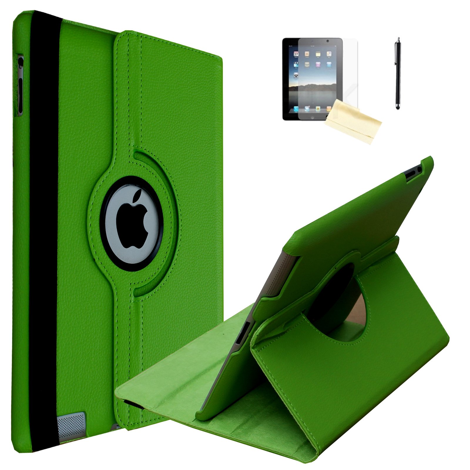 Rotating Magnetic Smart Cover Case for iPad Air 1 (2013 Model A1474/A1475/A1476) - Auto Wake/Sleep Function, Light Green - Perfect for Work, Study & Travel Protection