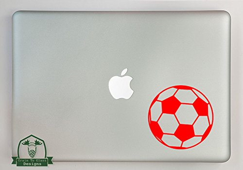 Red Soccer Ball 15-Inch Laptop Decal Sticker - Perfect for Sports Fans, Students & Office Workers - Laptop, Notebook & Tablet Decoration