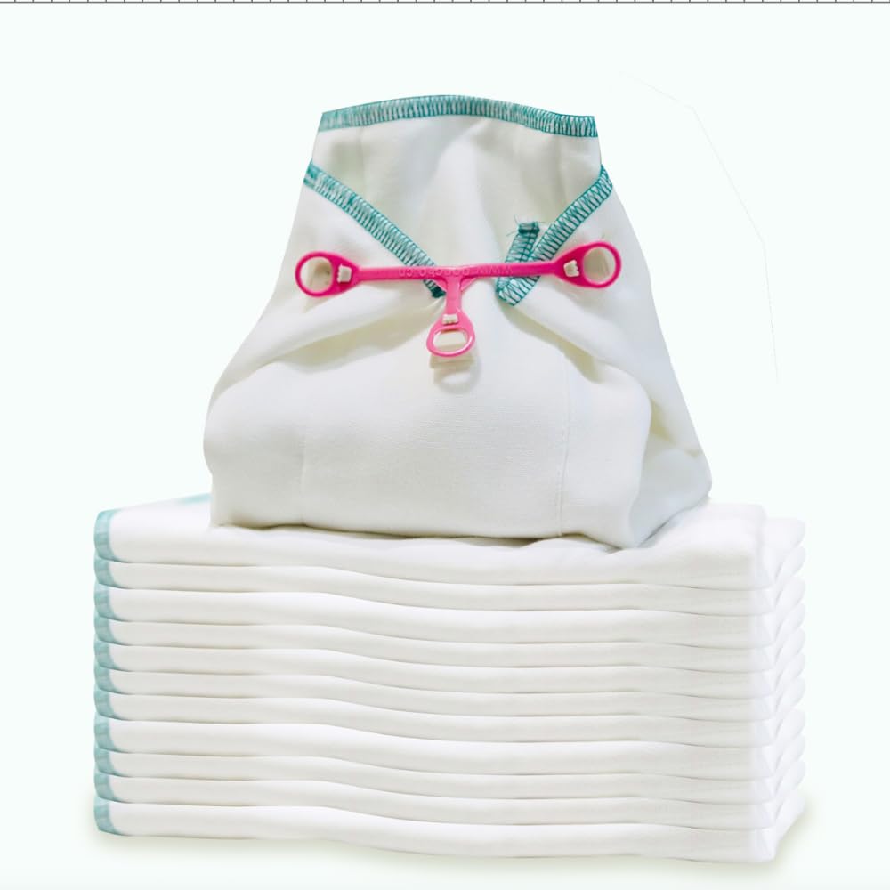 Kawaii Baby Snappi Cloth Diaper Fasteners - 3 Pack for Prefold & Flatfold Diapers - Safe & Easy Diapering