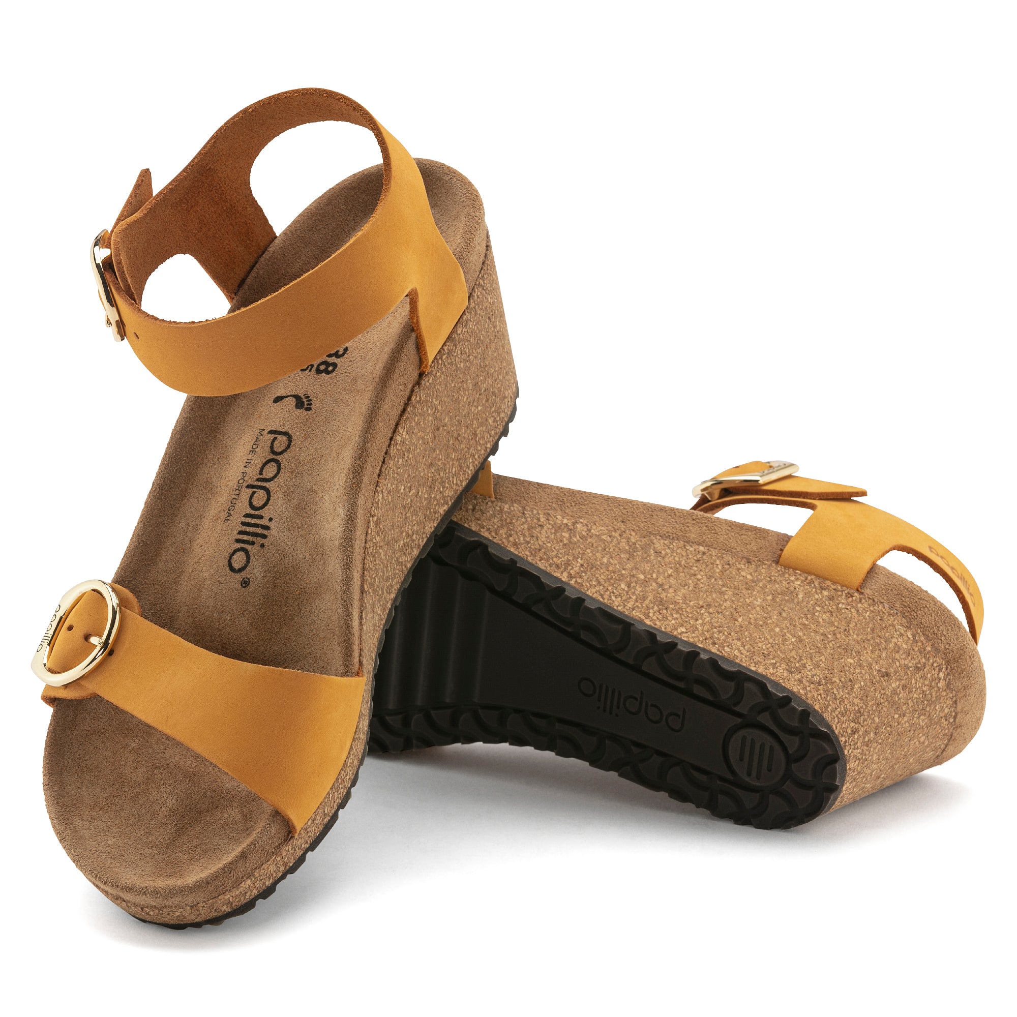 Birkenstock Soley Ring Buckle Leather Wedge Sandals for Women - Comfortable Apricot Color Summer Shoes | Perfect for Beach, Vacation & Casual Outfits