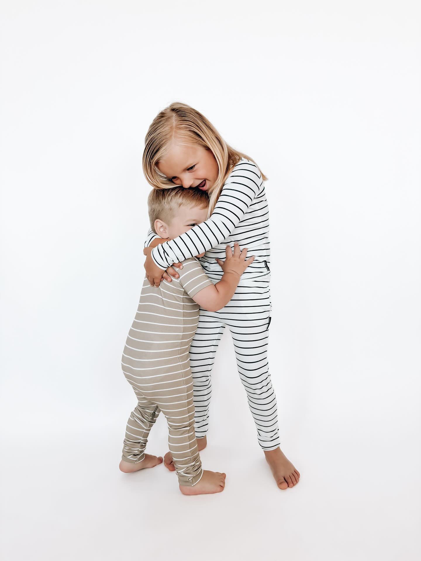 LB x Baby Breez Short Sleeve Pinstripe Romper Pajamas - Soft Cotton Sleepwear for Babies & Toddlers (Khaki Green/White) - Perfect for Nursery, Bedtime & Playtime