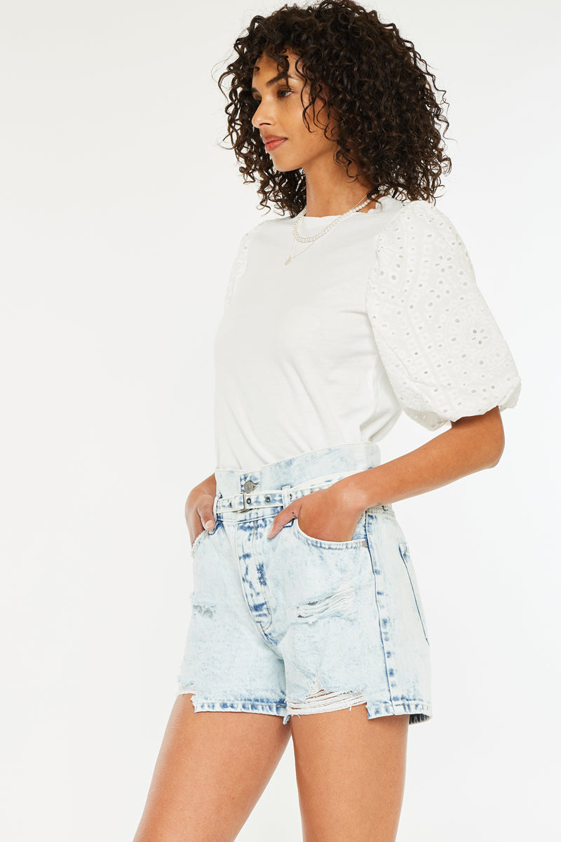 Blaise Ultra High Rise Shorts for Women - Stretchy Denim Shorts with Comfortable Fit - Perfect for Summer, Casual Outfits, and Beach Vacations
