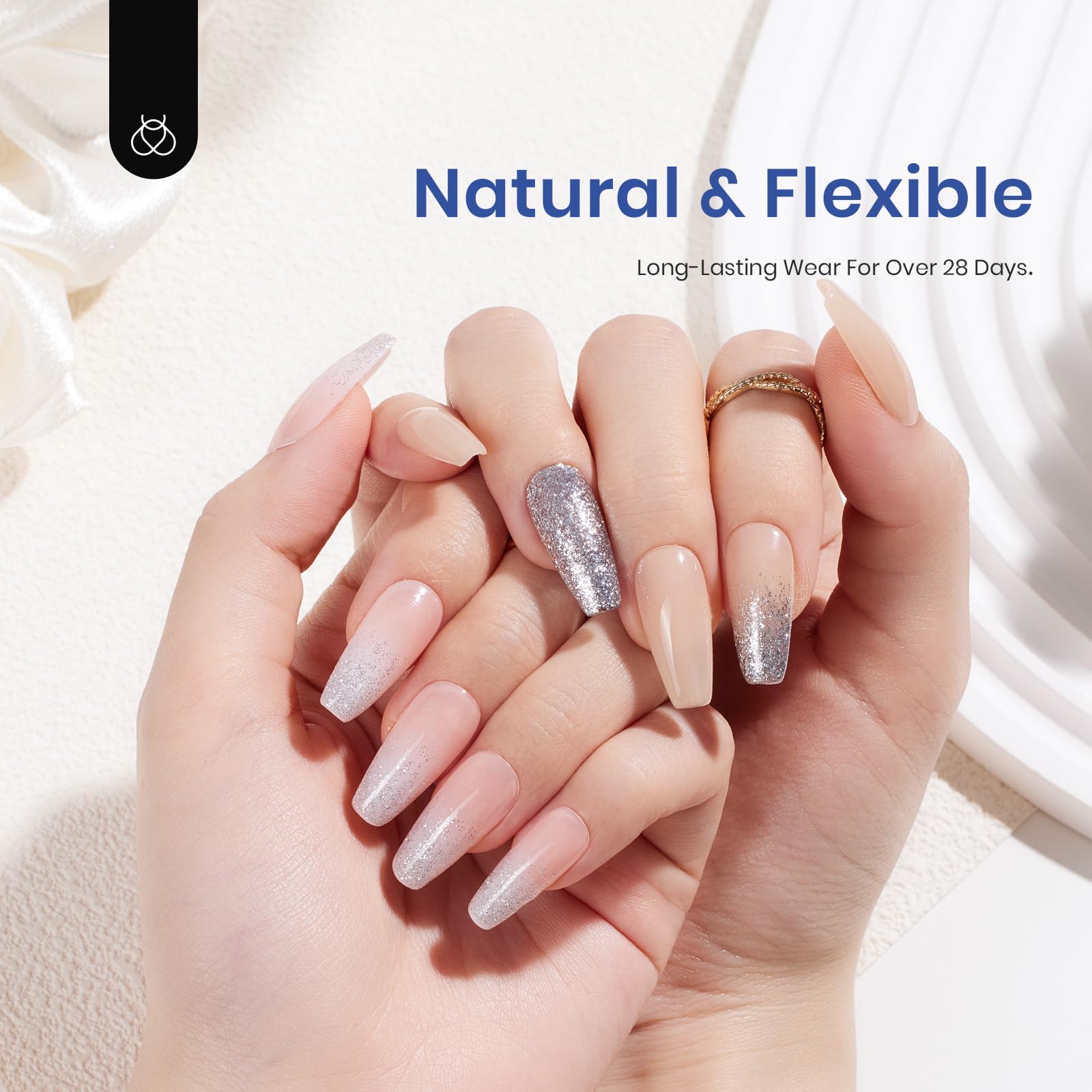 Beetles Gel Nail Kit - 504Pcs Half Matte Medium Coffin Nail Tips with Etch X Tips, 5-in-1 Nail Glue, Base Gel & LED Lamp for DIY Nail Art at Home | Perfect for Salon-Quality Manicures, Nail Extensions & Professional Nail Designs