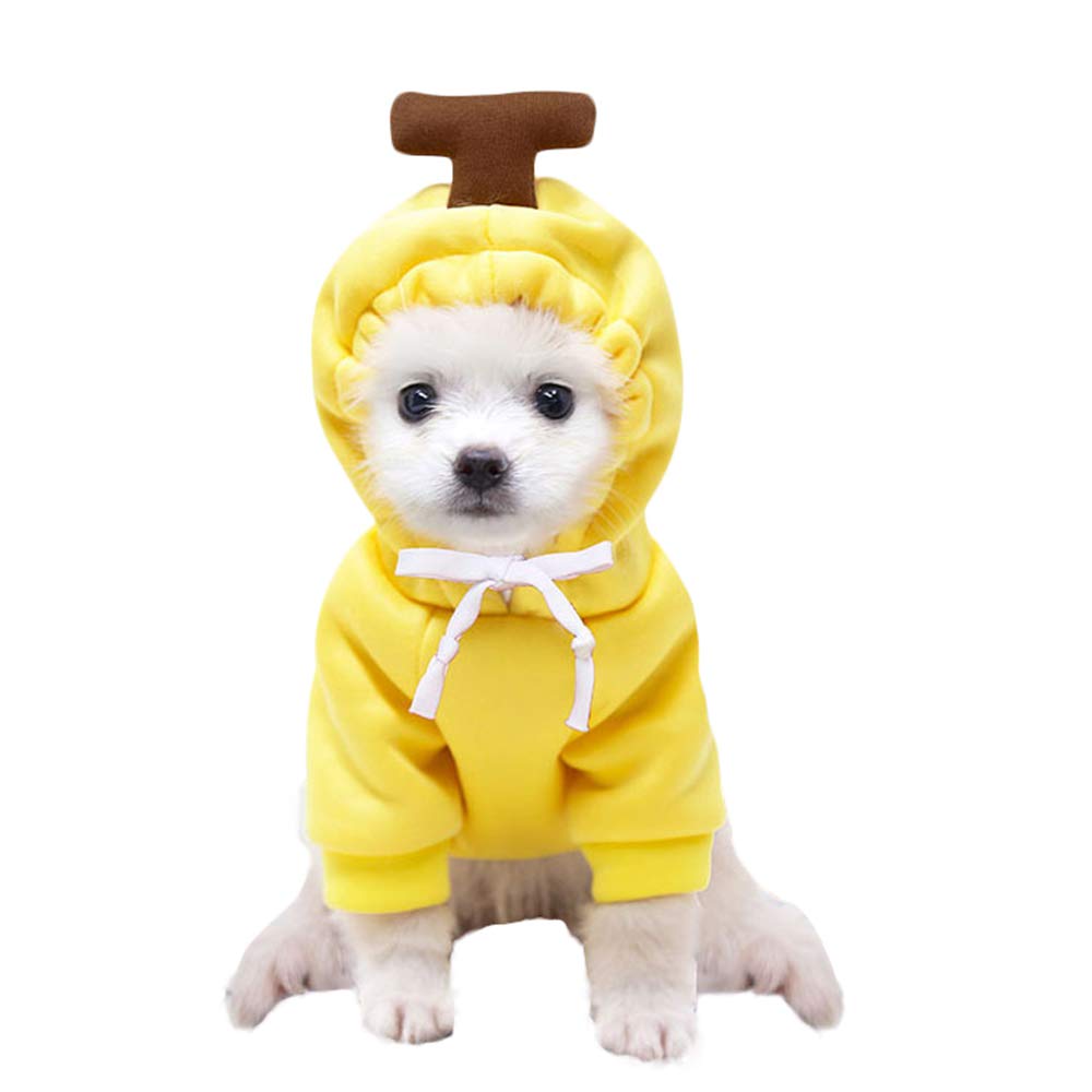 BAYOU Fleece Dog Hoodie - Warm Pet Sweatshirt with Fruit Print for Winter, Cozy Pullover Dog Sweater for Puppies & Cats | Perfect for Outdoor Walks & Indoor Lounging