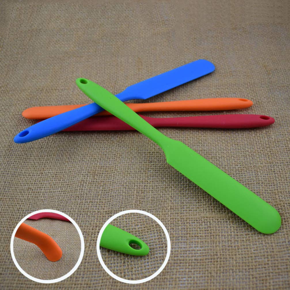 DOITOOL 2-Piece Mini Silicone Spatula Set - Flexible Non-Stick Cake Scraper, Butter & Cream Spreader - Perfect for Baking, Frosting, Decorating Cakes & Desserts (Orange)