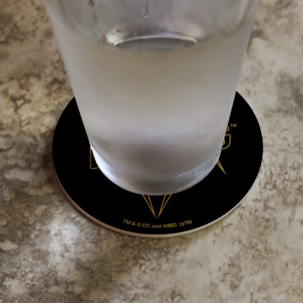 Black Lightning Logo Novelty Coaster Set - 4-Pack Non-Slip Drink Coasters for Coffee, Beer & Cocktails - Perfect for Home Bar, Office & Game Room Decor