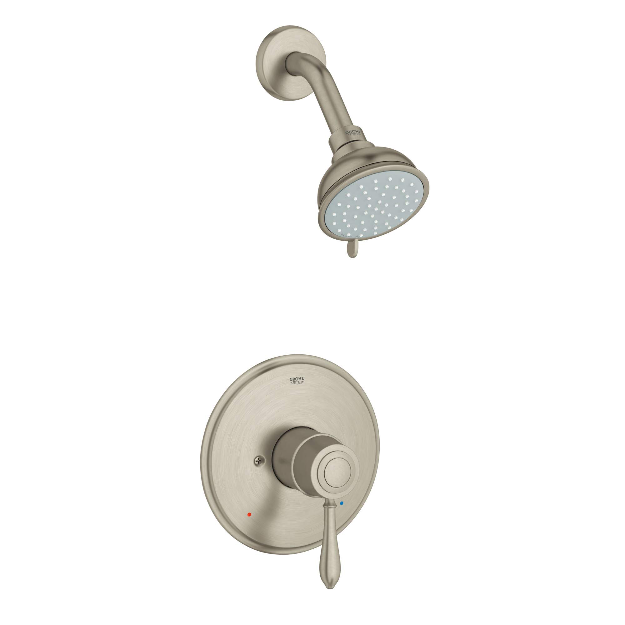 Growe 35046000 Fairborn Shower Trim Kit with Single-Function Showerhead & DreamSpray Technology - Perfect for Modern Bathroom Renovations & Spa-Like Shower Experience