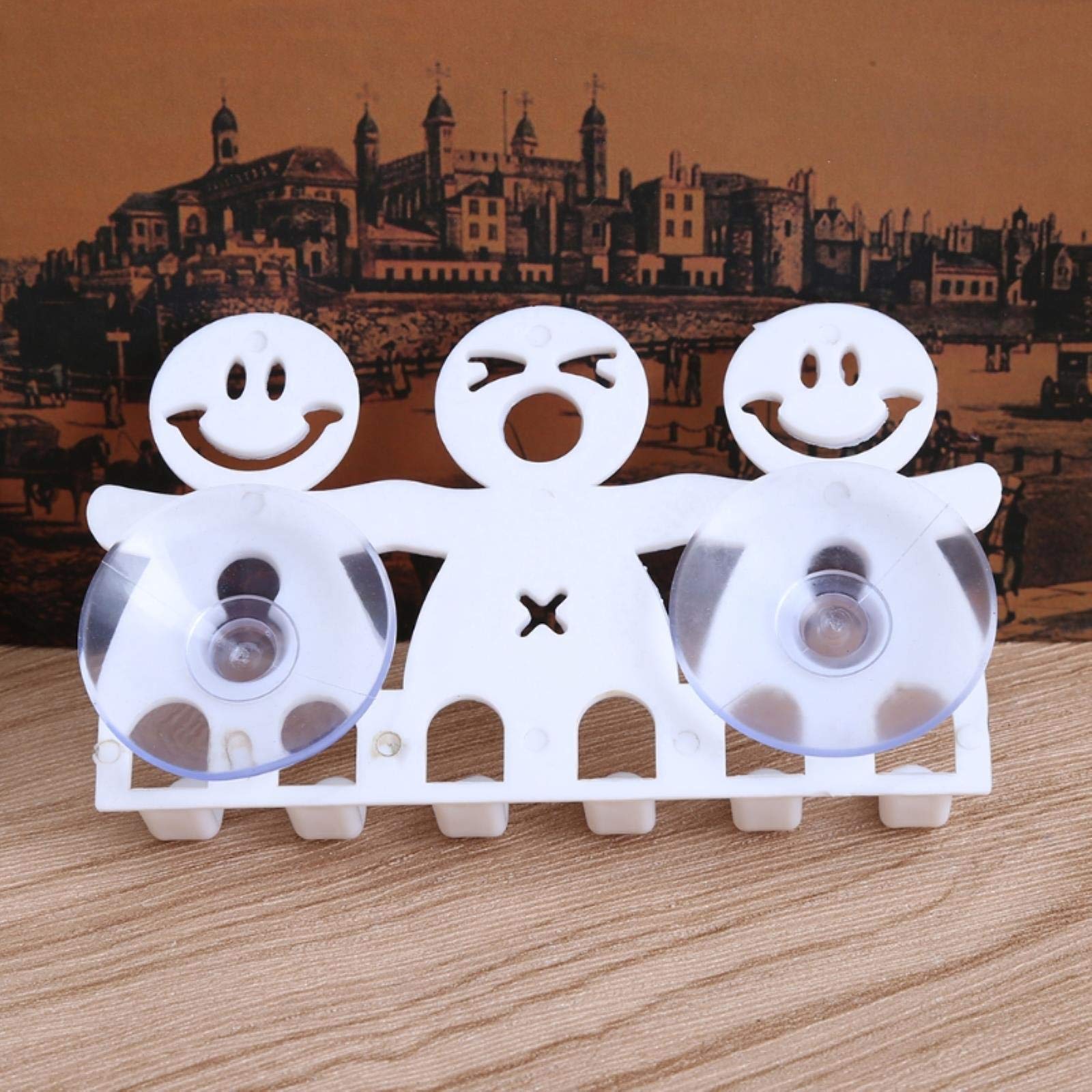 5-Pack Cute Cartoon Toothbrush Holder - Wall Mounted Suction Cup for Bathroom Organization
