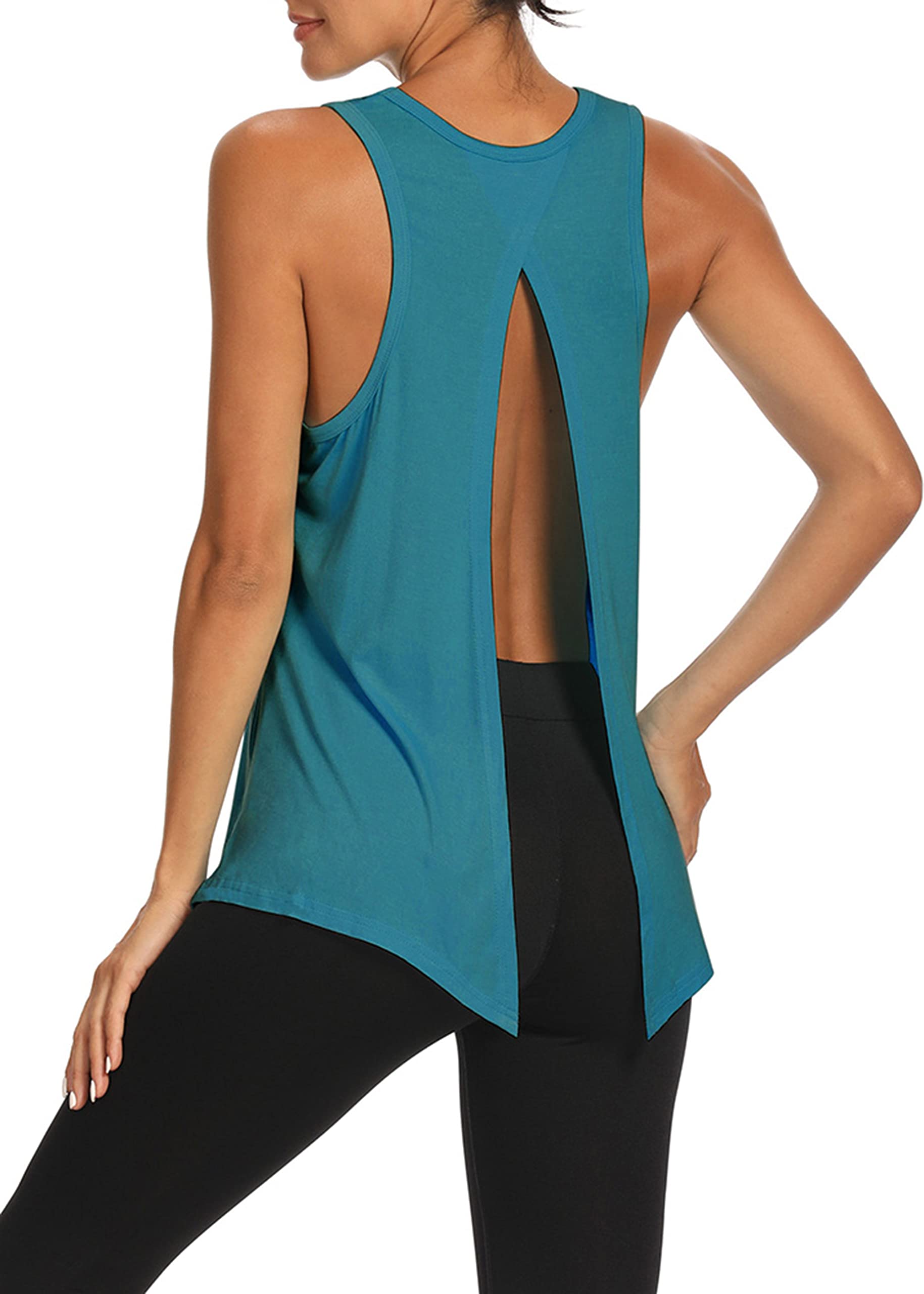 Bestisun Women's Open Back Workout Tops - Gym Athletic Muscle Tank Shirts with Tie Back Design | Perfect for Yoga, Running & Fitness Training