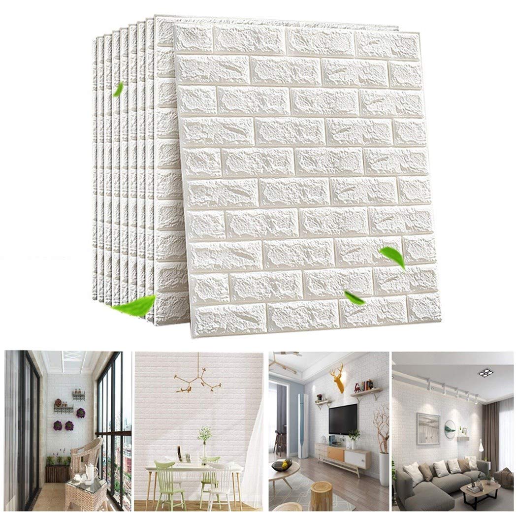 3D Self-Adhesive Wall Panels - Waterproof PE Foam Wallpaper for Living Room & TV Wall Decor (50PCS) - Perfect for Home Renovation
