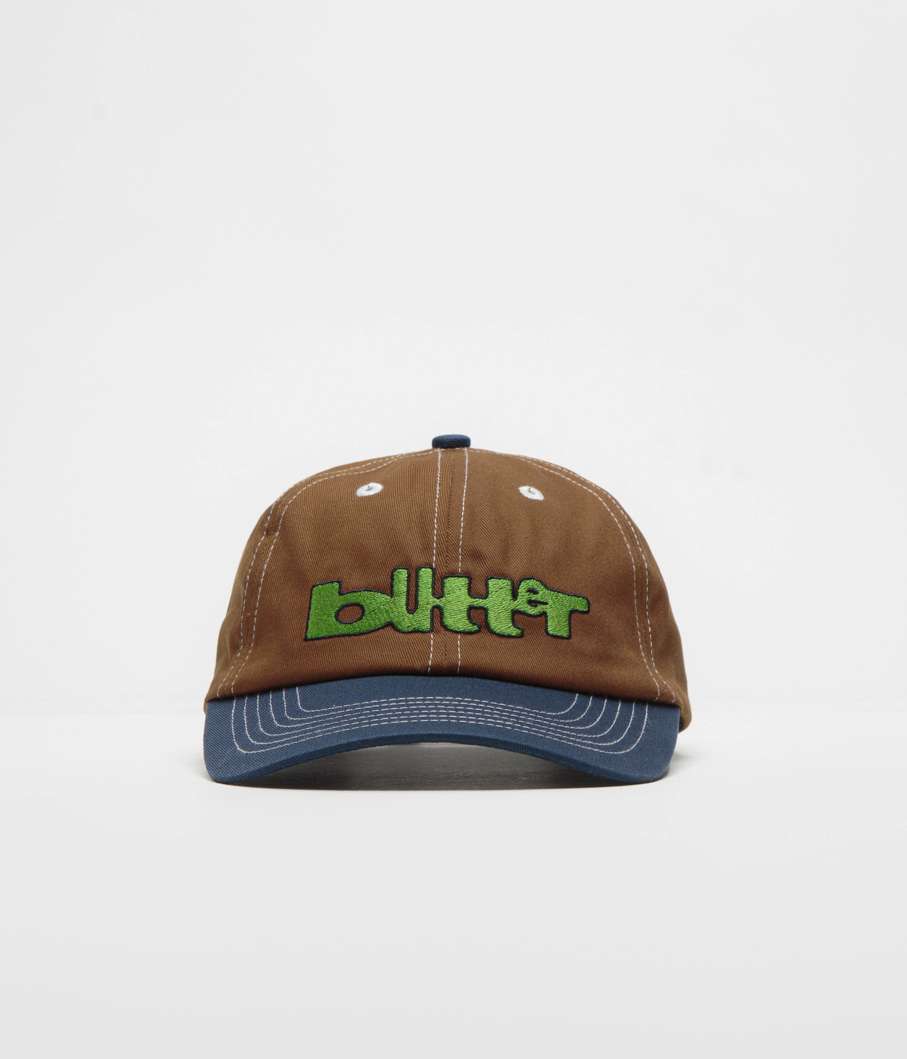 Butter Goods Warped Cap - Brown & Navy Adjustable Snapback Hat for Men & Women | Perfect for Streetwear, Casual Outfits, and Outdoor Activities