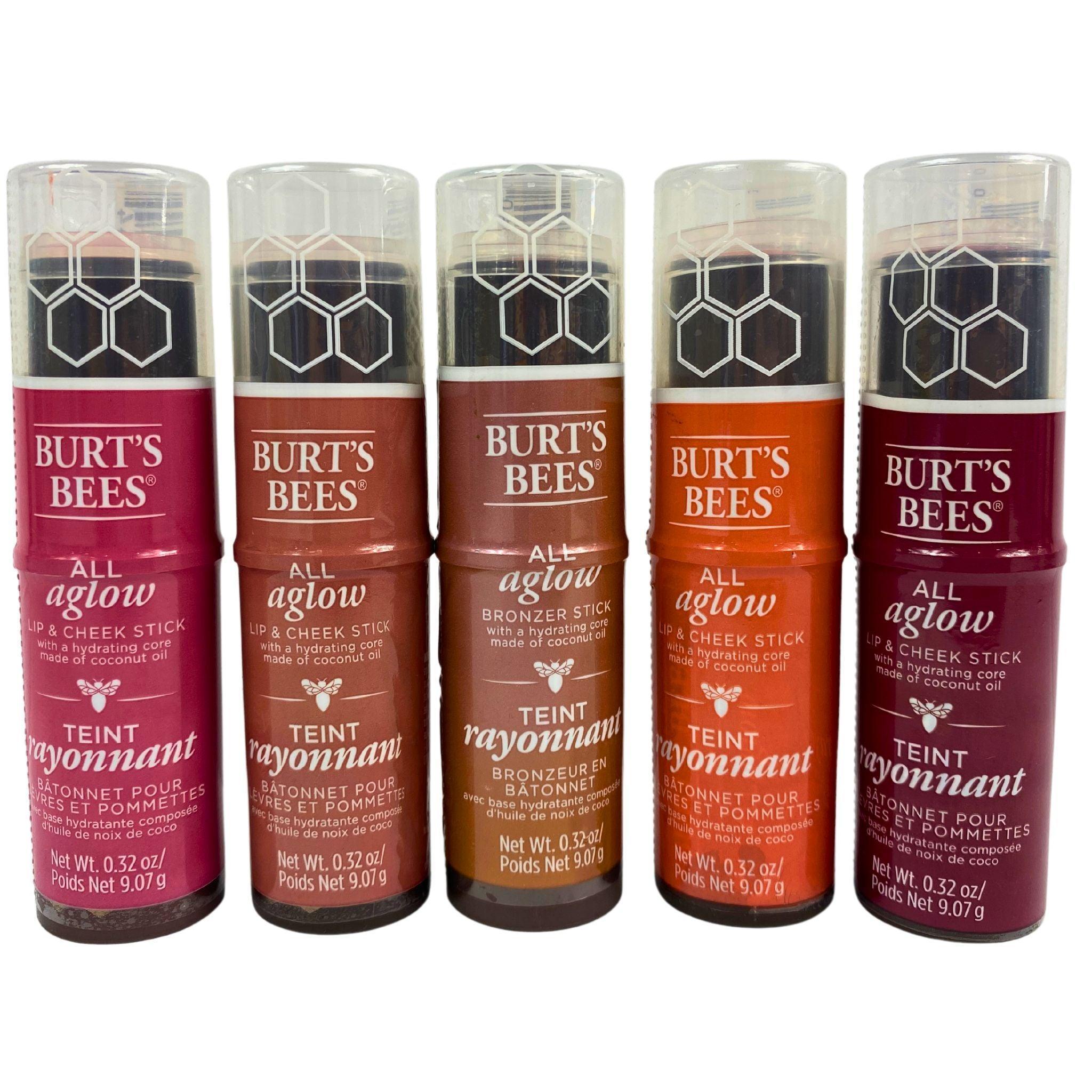 Burt's Bees All AGLOW Lip & Cheek Stick 0.32OZ (50 Pcs Lot) - Natural Tinted Moisturizer for Lips & Cheeks - Perfect for Everyday Makeup, Travel & On-The-Go Touch Ups