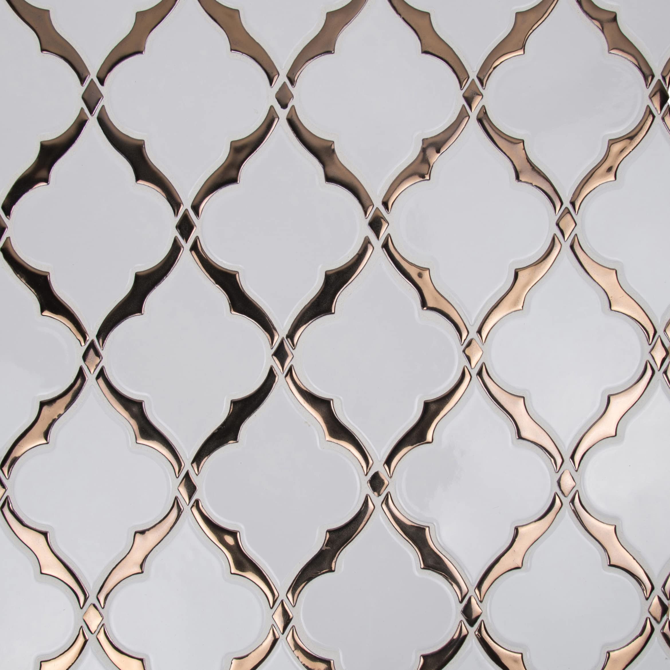 MSI Victorian Style 15.5x10.8 Inch White Ceramic Arabesque Mosaic Tile - Mesh Mounted Kitchen Backsplash, Bathroom Wall & Shower Tile - Warm White (AMZ-MD-00356) - Perfect for Vintage Home Decor, Mediterranean Style Kitchens & Spa-Inspired Bathrooms