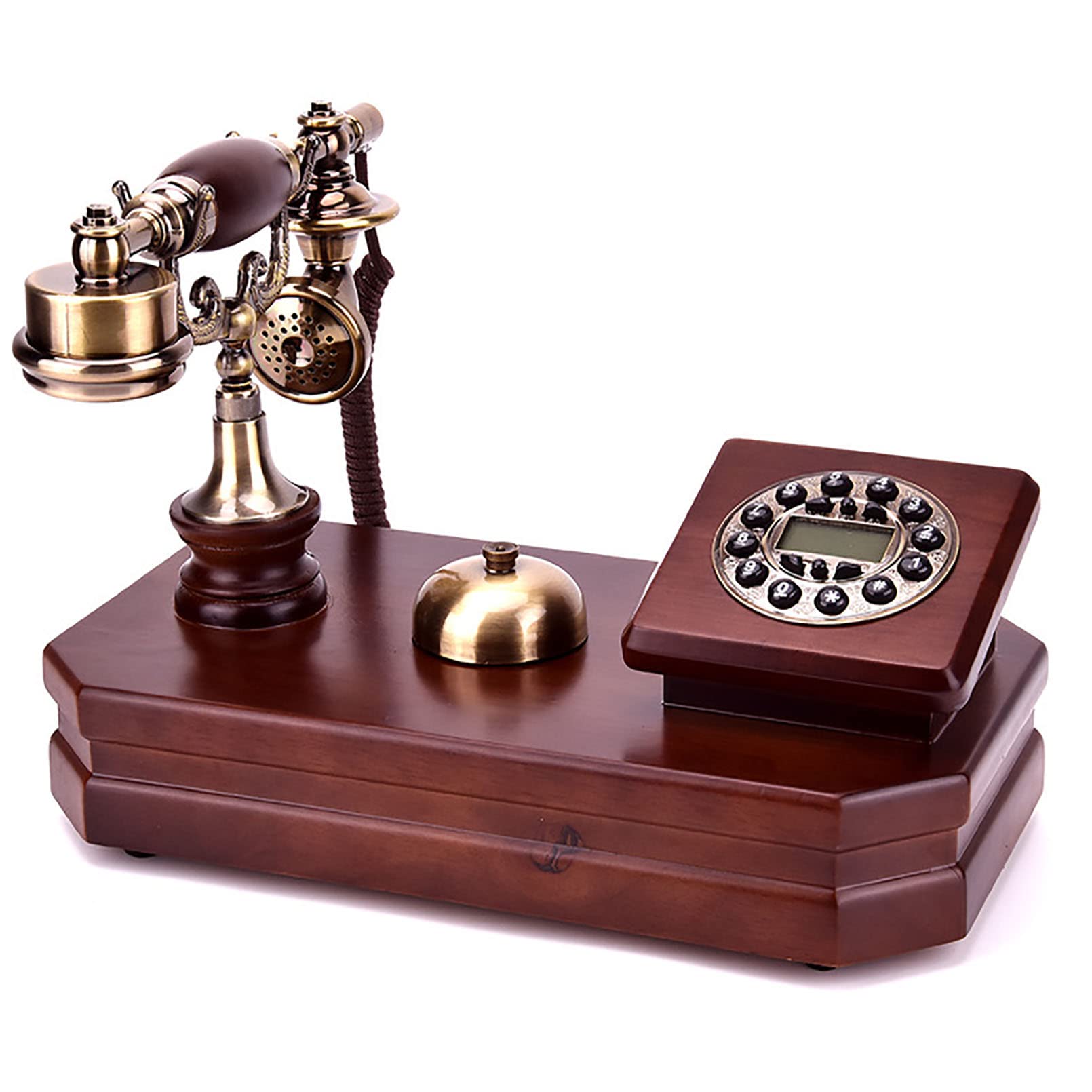 Vintage Antique Rotary Telephone - Retro Copper Wired Landline Phone with Clear Sound Quality for Home, Office & Hotel Decor - Classic Home Phone for Vintage Lovers & Collectors