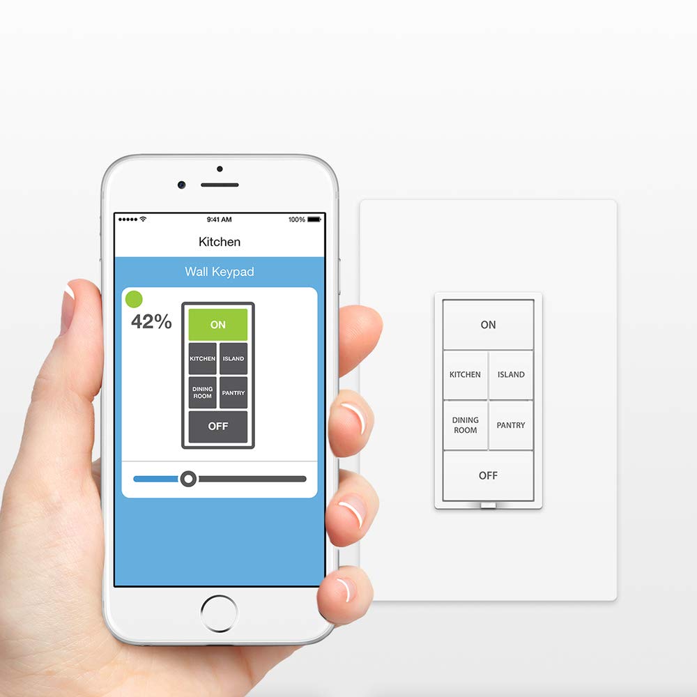 Insteon Smart Dimmer 6-Button Keypad - KeypadLinc In-Wall Lighting Controller (White, Model 2334-232) | Works with Alexa & Google Assistant via Insteon Hub | Perfect for Smart Home Automation & Voice Control