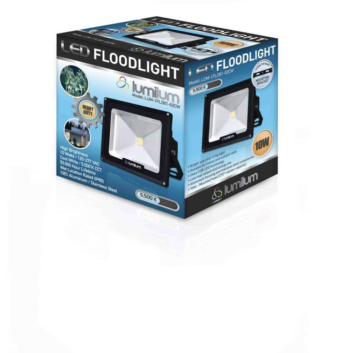 10W-50W Small LED Flood Lights, Bright White Outdoor Lighting for Garden, Yard, Pathway, and Security Use