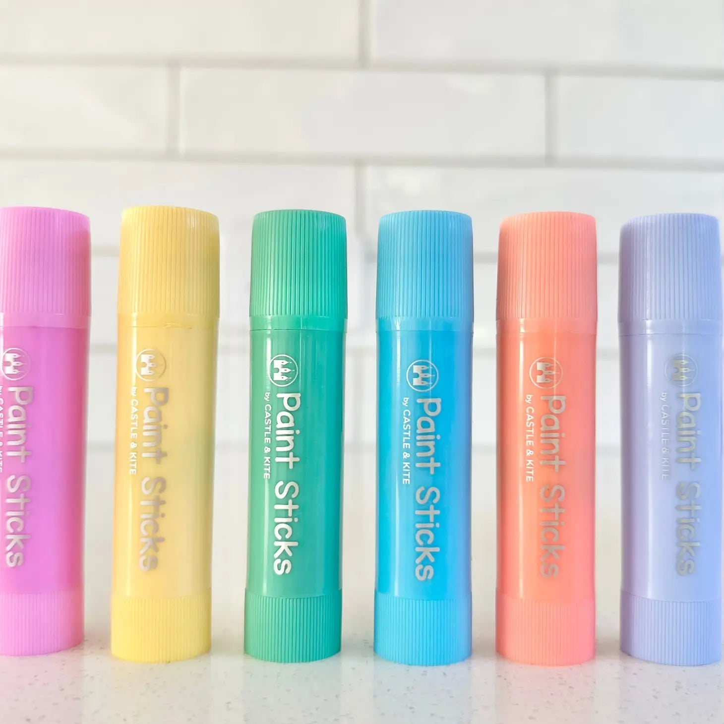 Castle & Kite Non-Toxic Pastel Paint Sticks for Kids - 6 Pack Vibrant Colors - Perfect for Art Projects, Classroom Activities & DIY Crafts