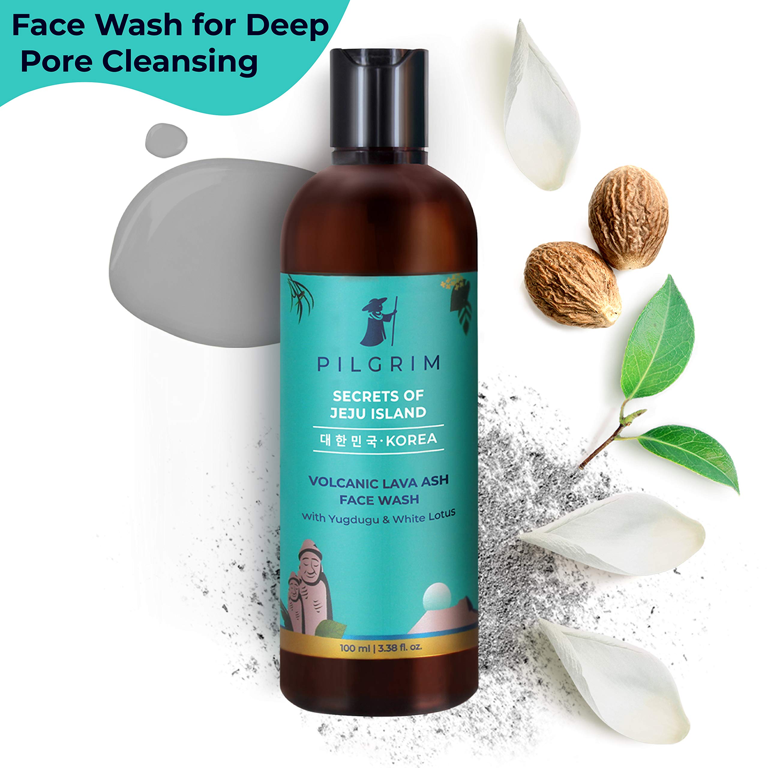 Volcanic Lava Face Cleanser 100ml & 1% Retinol Hyaluronic Acid Serum 30ml - Skin Tightening & Brightening Set for All Skin Types | Men & Women | Daily Hydration Routine for Pilgrim Day & Travel Skincare