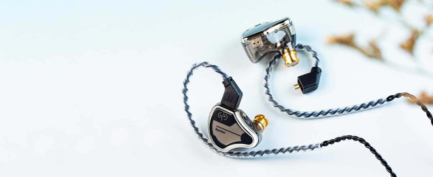 CCZ BC02 Dynamic Driver Wired IEM Headphones - Professional HiFi In-Ear Monitors with Stereo Sound & Deep Bass (Silver Black, No MIC) for Musicians, DJs, Audiophiles & Studio Recording