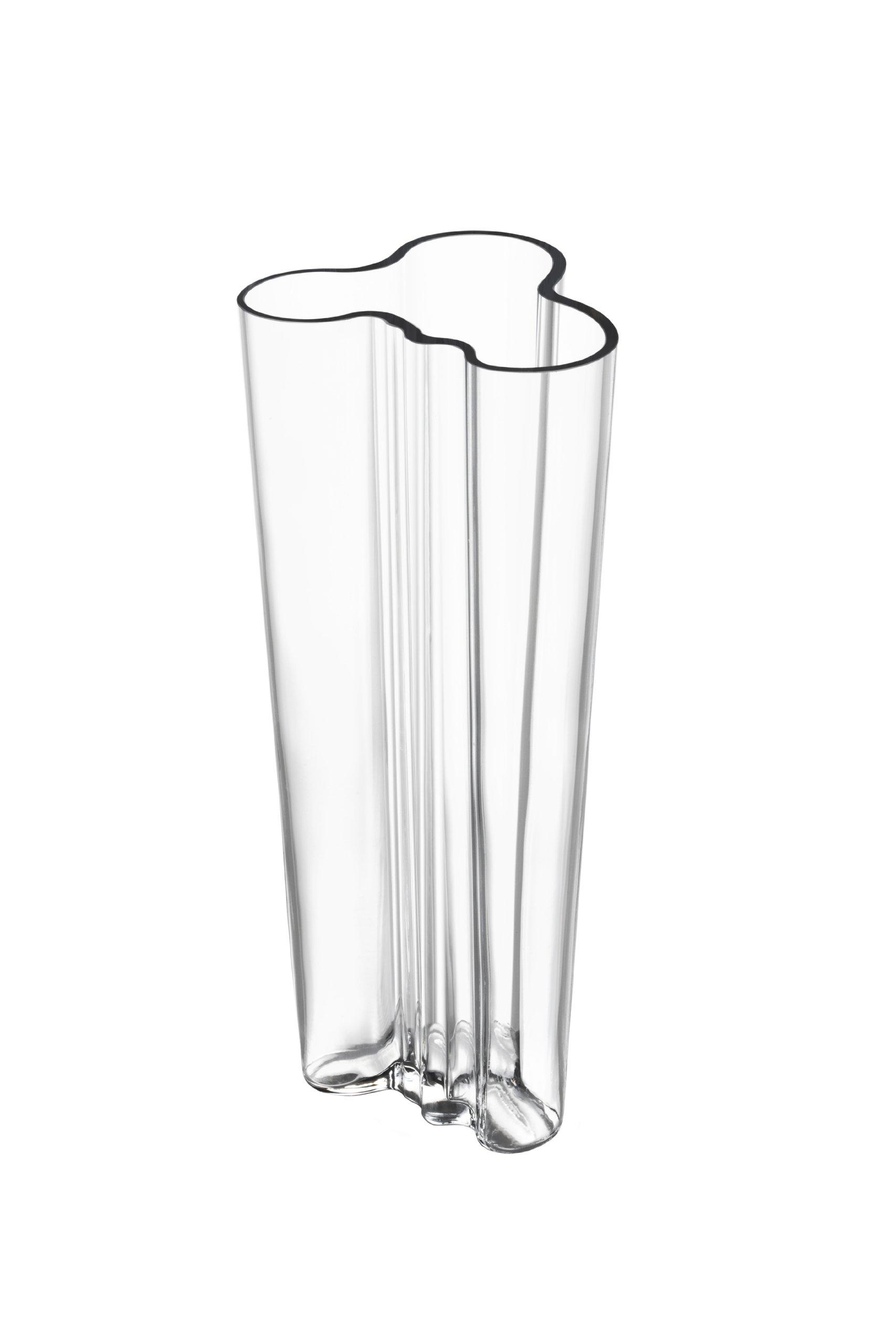 Iittala Alvar Aalto 10-Inch Finlandia Vase - Clear Glass Modern Scandinavian Home Decor for Flowers & Centerpieces - Perfect for Dining Table, Wedding, or Living Room