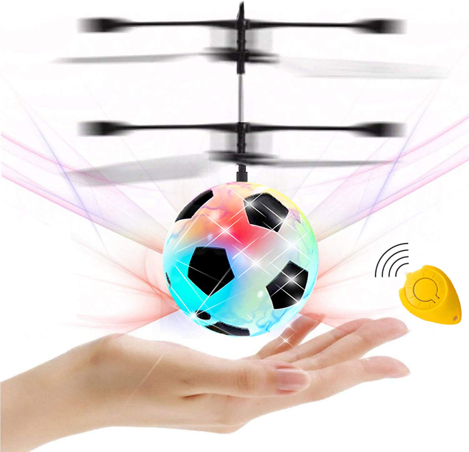 GreaSmart Flying Ball - Hand Controlled RC Helicopter Toy with LED Lights, Mini Drone for Kids | Outdoor Sports Game, Birthday & Christmas Gift for Boys & Girls | Perfect for Backyard Play, Indoor Fun, and STEM Learning Activities