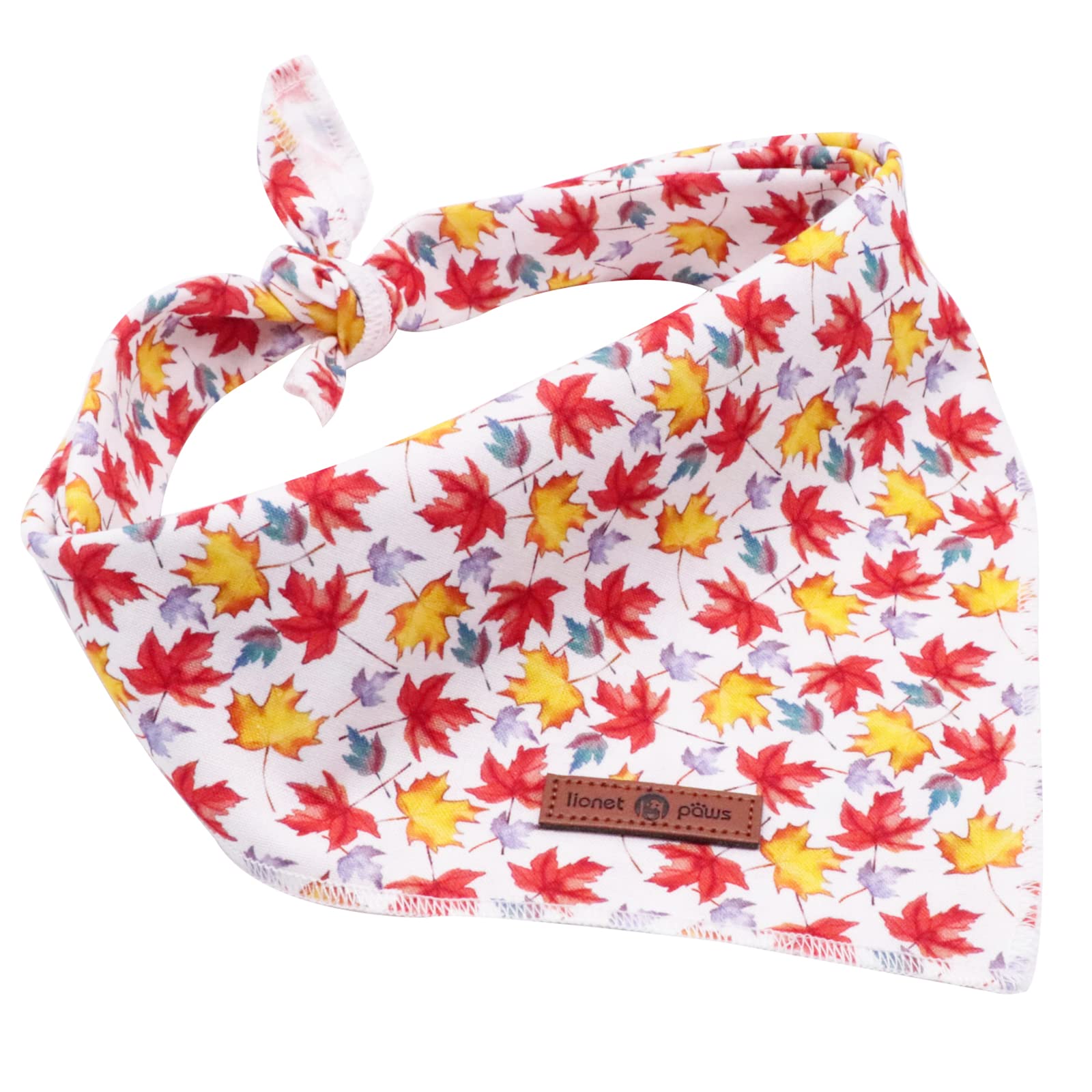 Lionet Paws Fall Dog Bandana for Small Medium Large Dogs - Autumn Pet Scarf for Cats & Dogs - Cozy Triangle Kerchief Bib for Puppies & Kittens - Perfect for Halloween, Thanksgiving & Outdoor Adventures