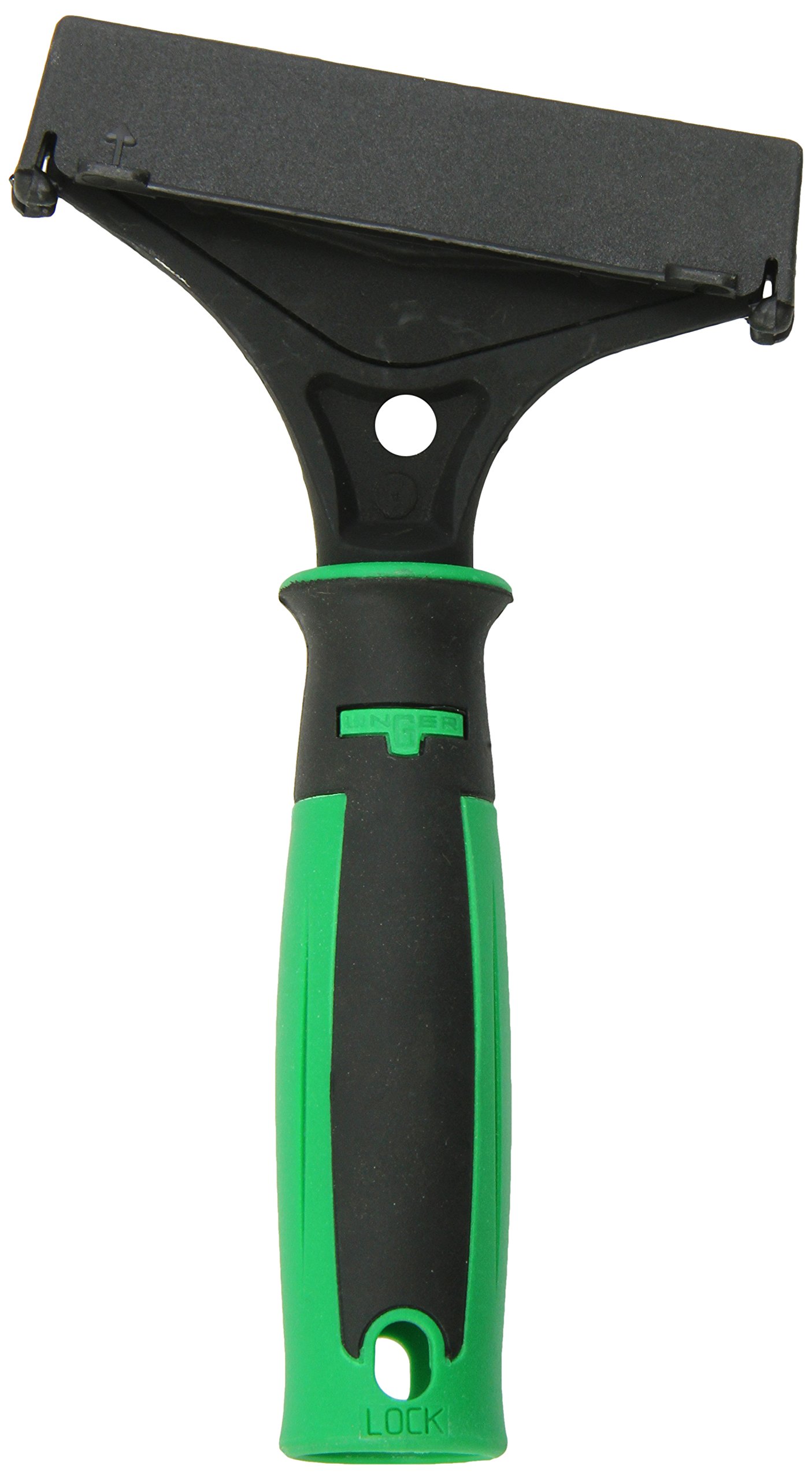 Unger SH00C 4-Inch Ergotec Carbon Steel Blade Reversible Scraper - Heavy Duty Cleaning Tool for Windows, Floors & Tough Surfaces