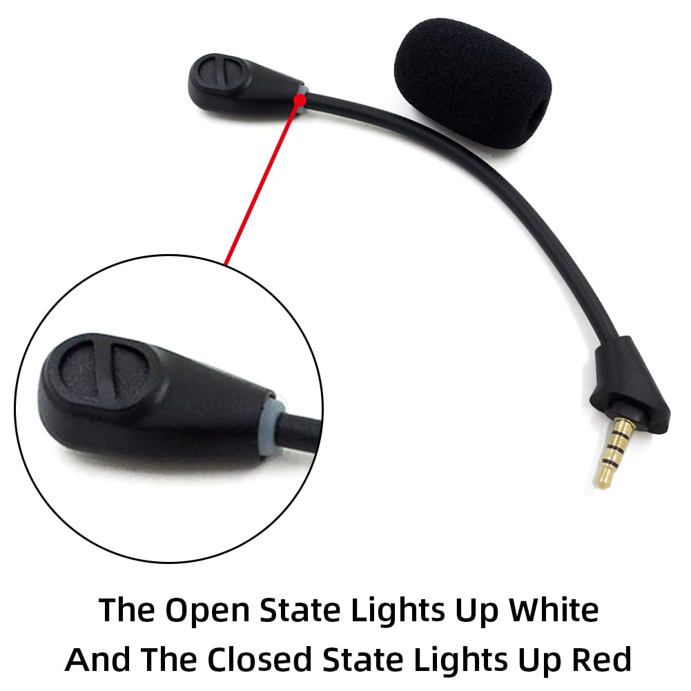 HyperX Cloud Alpha Wireless Gaming Headset Compatible Detachable Microphone with 3.5mm Plug & LED Light - Perfect for PC Gaming, Streaming, and Online Chat