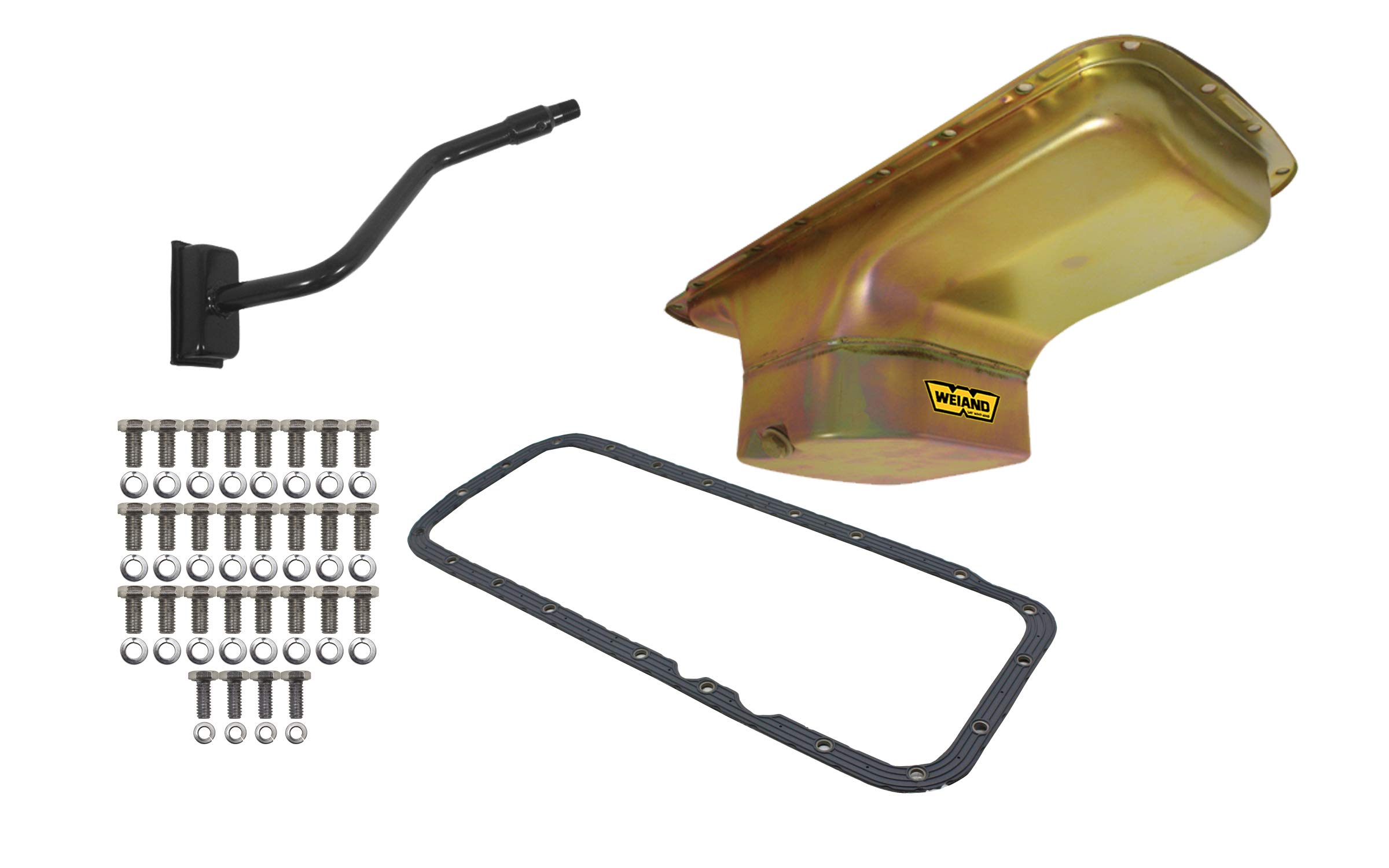 Weiand 5031WND Fabricated Oil Pan Kit - High Performance Aluminum Oil Pan for Small Block Chevy Engines - Perfect for Street Rods, Hot Rods, and Classic Car Restoration Projects