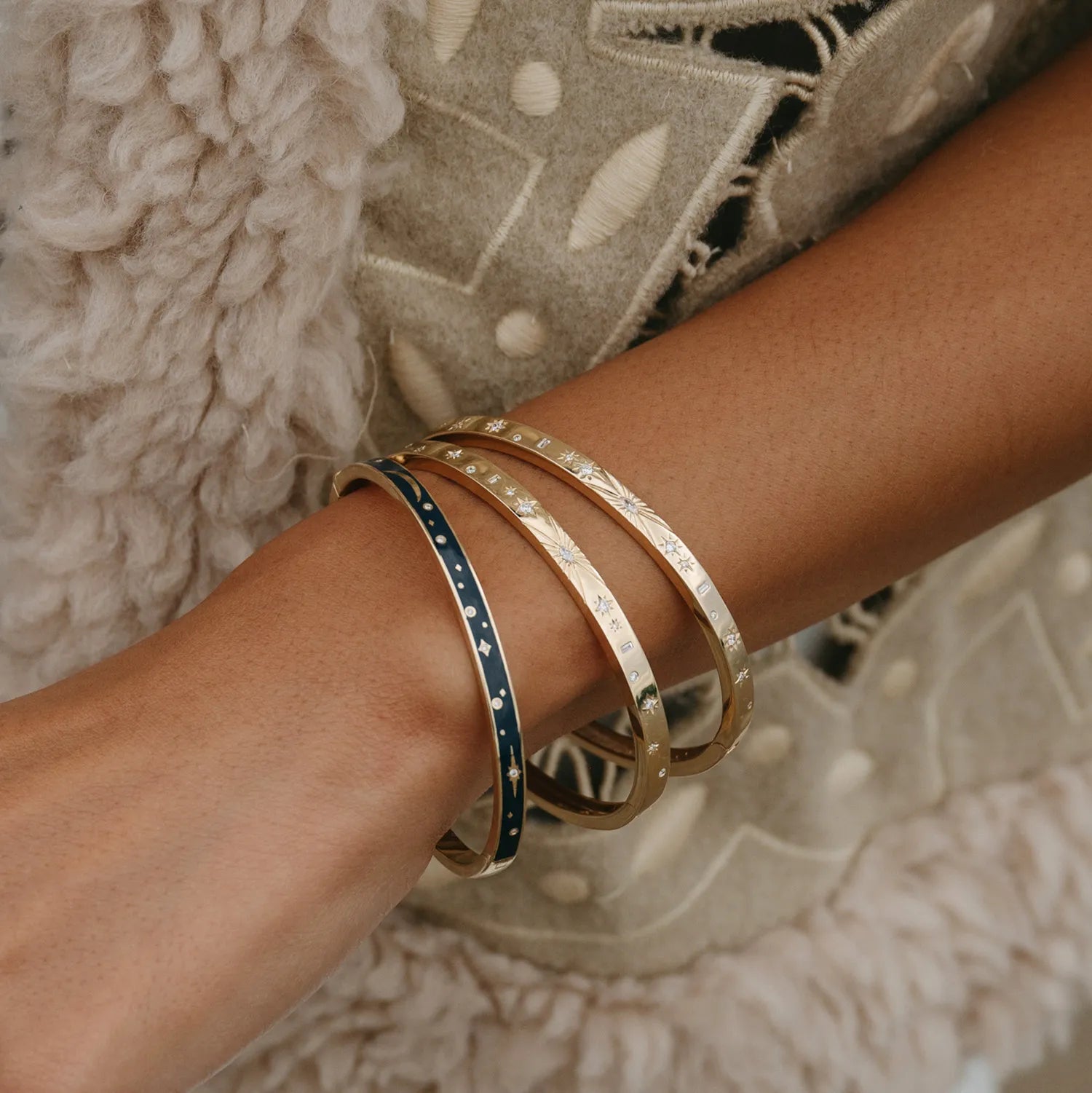 Cosmic Love Bangle - Elegant Adjustable Bracelet for Women, Boho Chic Jewelry Gift for Her | Perfect for Parties, Weddings & Everyday Wear