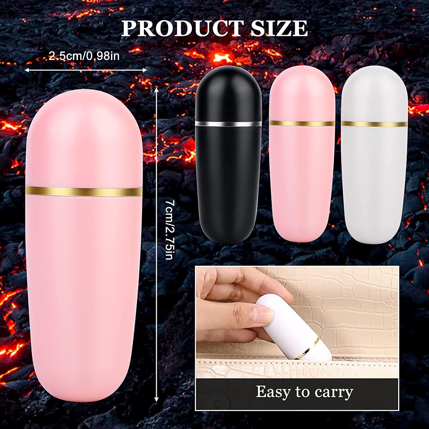 Scizor Volcanic Lava Roller for Face - Oil Absorbing Facial Massager with 1 Volcanic Ball, Reusable & Portable for Oily Skin, Instantly Removes Excess Shine - Perfect for Travel, Gym & On-the-Go Skincare