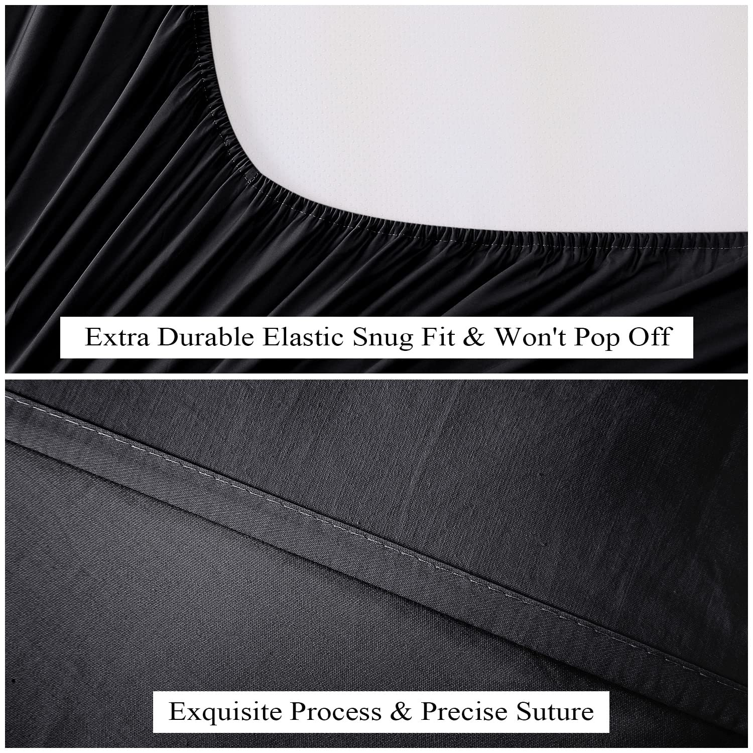 Queen Size Fitted Sheet - 100% Egyptian Cotton 600 Thread Count, Deep Pocket 16