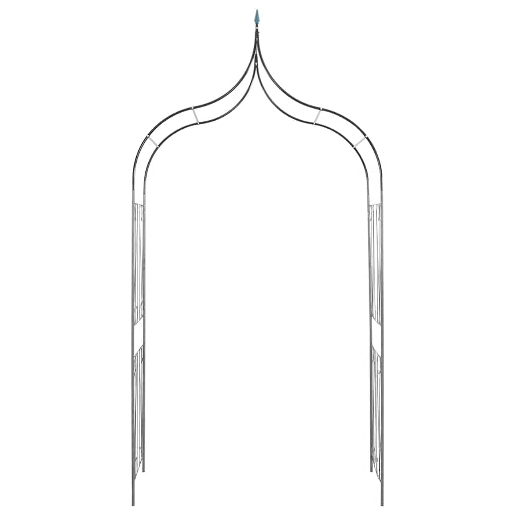 VidaXL Metal Garden Arch with Spikes for Climbing Plants - Dark Green Outdoor Decor for Roses, Vines & Wedding Backdrops