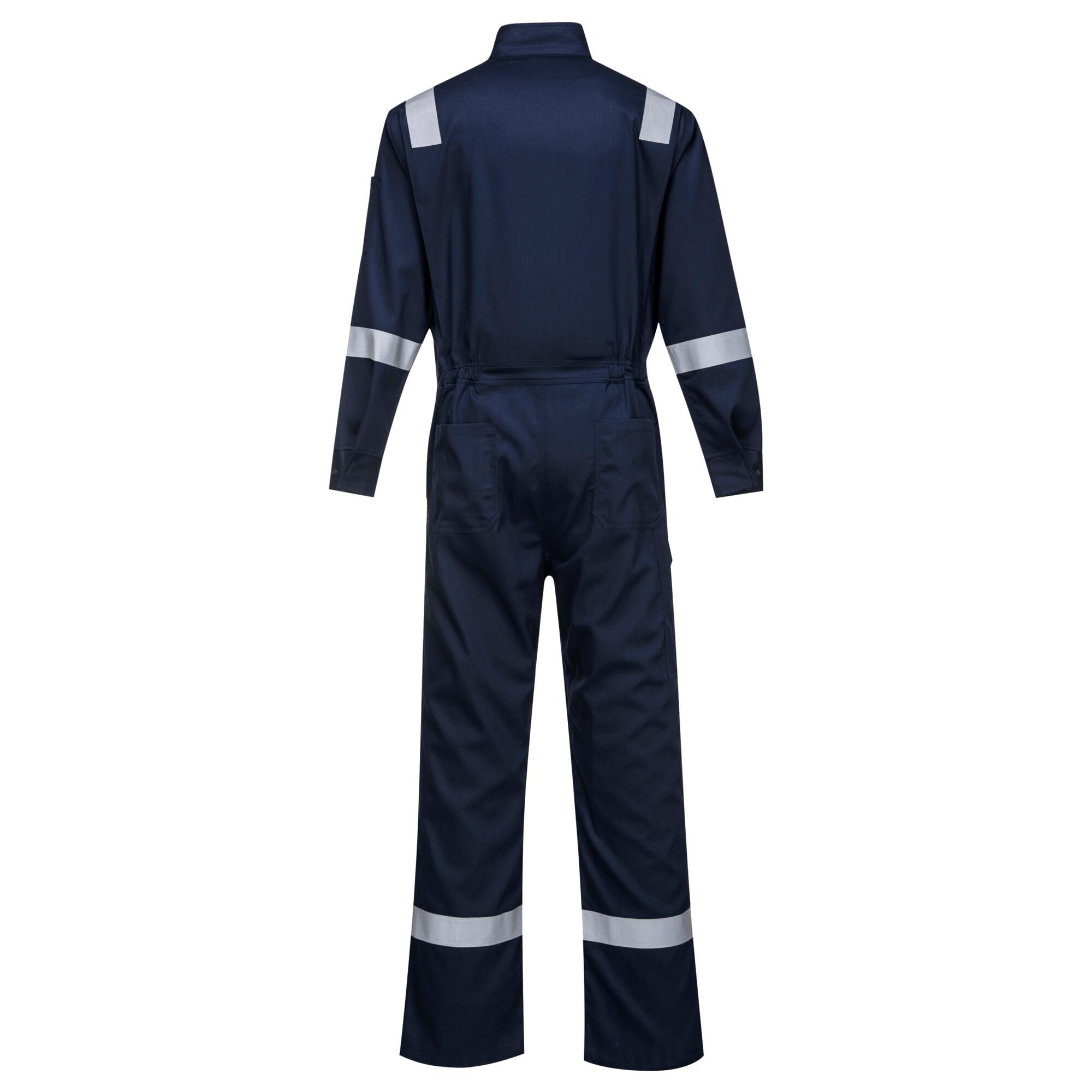 Portwest FR94 Bizflame Fire Resistant Coverall with FR Reflective Tape - ASTM NFPA Certified Workwear - Navy Blue Small Size - Ideal for Industrial, Construction & Emergency Response Scenarios