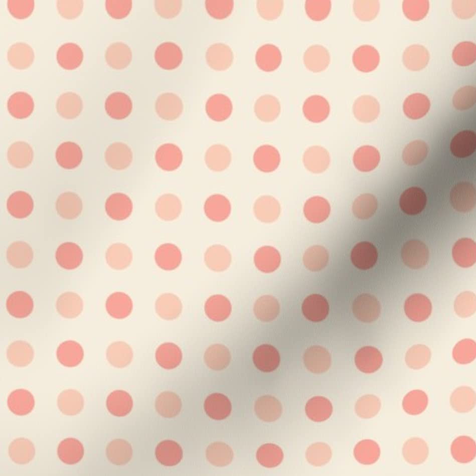 Peach Pink Dots Ivory Printed Minky Fabric by The Yard - Soft Plush Material for Sewing Baby Blankets, Quilt Backing & DIY Projects - Perfect for Nursery Decor, Swaddles & Cozy Home Crafts