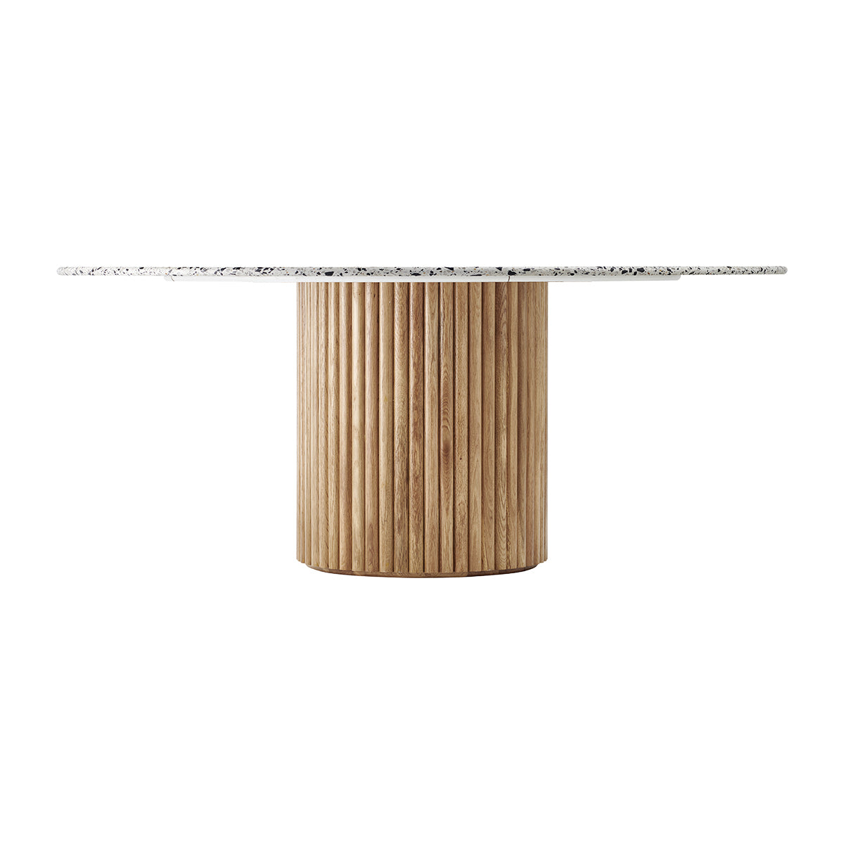 Modern Cosmos Terrazzo Dining Table - Round/Extendable Marble Top with Metal Base - Perfect for Kitchen, Dining Room & Outdoor Entertaining