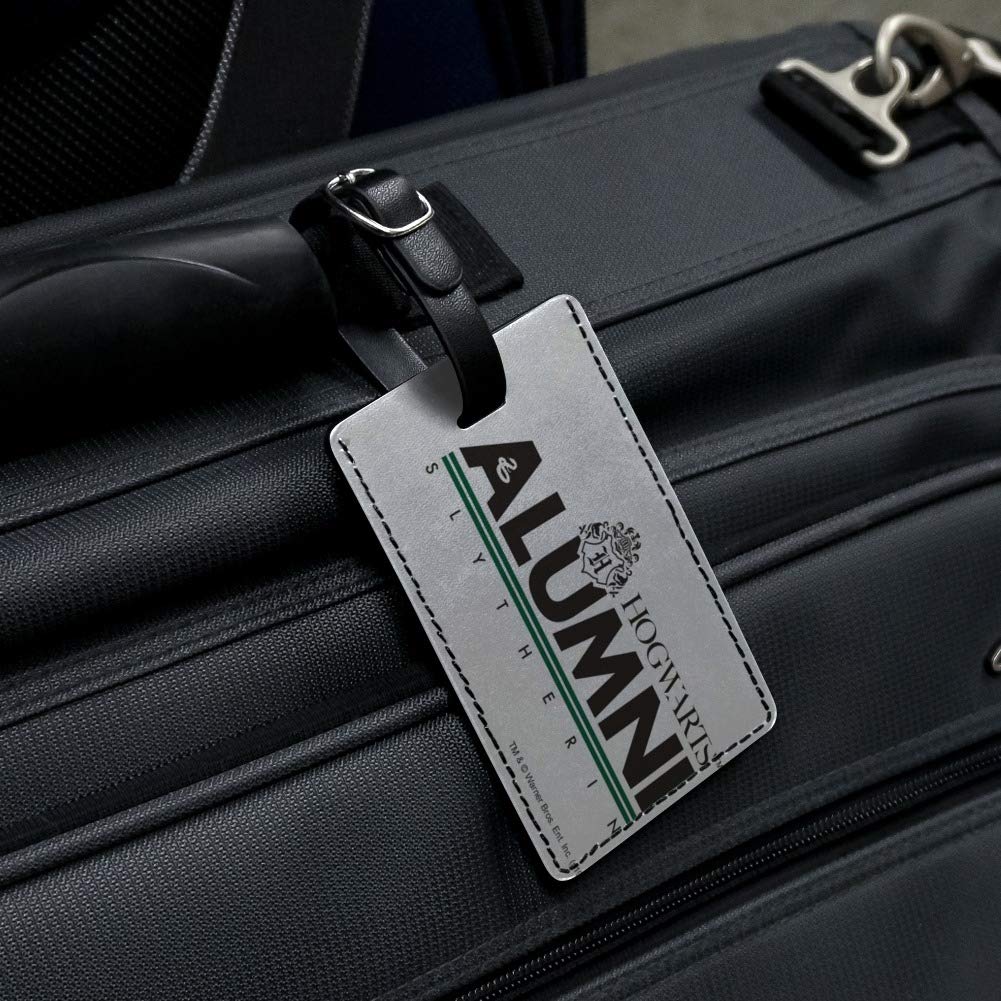 Harry Potter Slytherin Alumni Leather Luggage Tag - Rectangle Carry-On ID Tag for Suitcases, Backpacks & Travel Bags - Perfect for Harry Potter Fans & Travel Enthusiasts