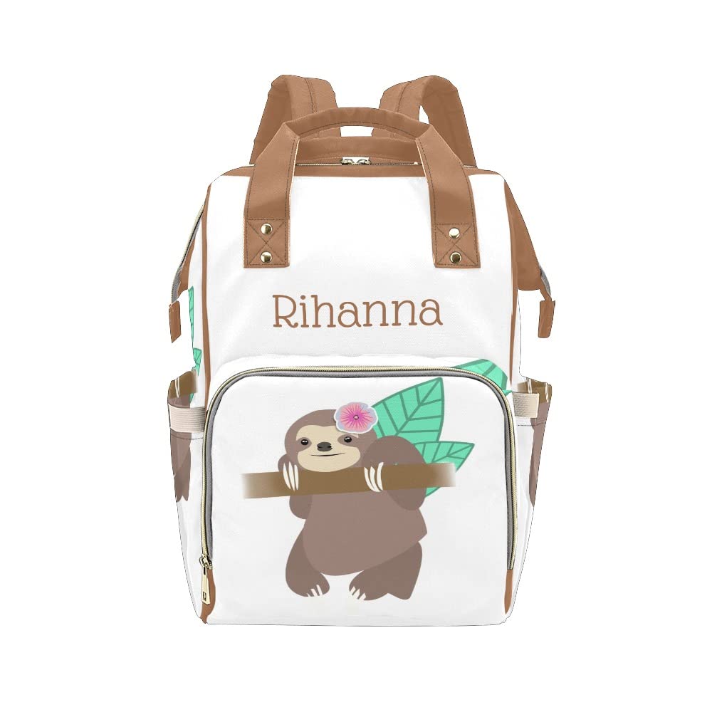 Personalized Sloth Diaper Backpack for Travel & Nursing - Baby Shoulder Bag