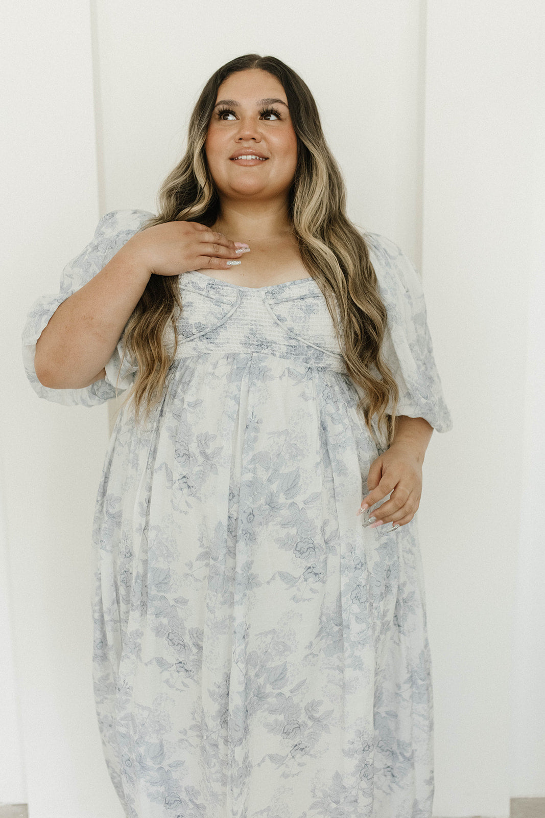 Harlow Maxi Dress - Light Blue Floral Maternity Dress | Bump Friendly & Size Inclusive (S-3XL) | Perfect for Pregnancy, Beach Vacations & Summer Weddings