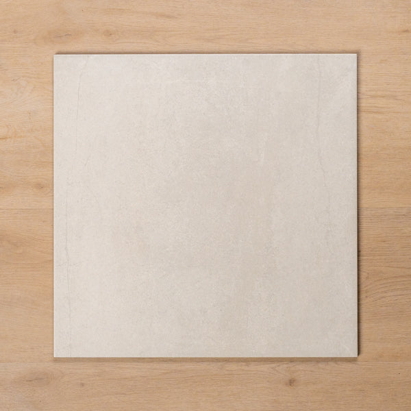 Premium Burleigh White Matte Cushioned Edge Porcelain Tile 450x450mm (17.7x17.7in) - Scratch-Resistant Floor & Wall Tile for Kitchen, Bathroom & Living Room