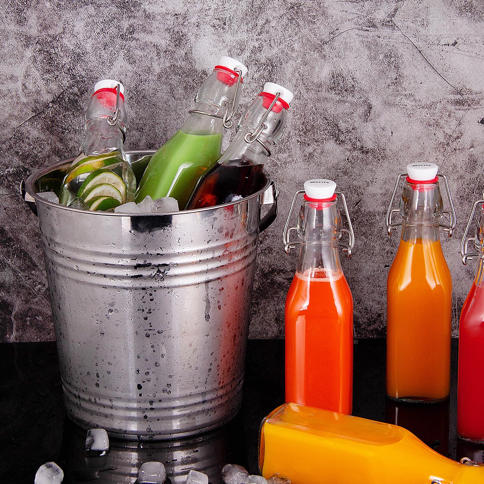 9 Pack 8oz Swing Top Glass Bottles - Airtight Flip Top Beer Brewing Bottles for Kombucha, Kefir, Homemade Beverages, Soda, Oil, Vinegar & Fermentation - Perfect for Home Brewing, Storage & Gifts