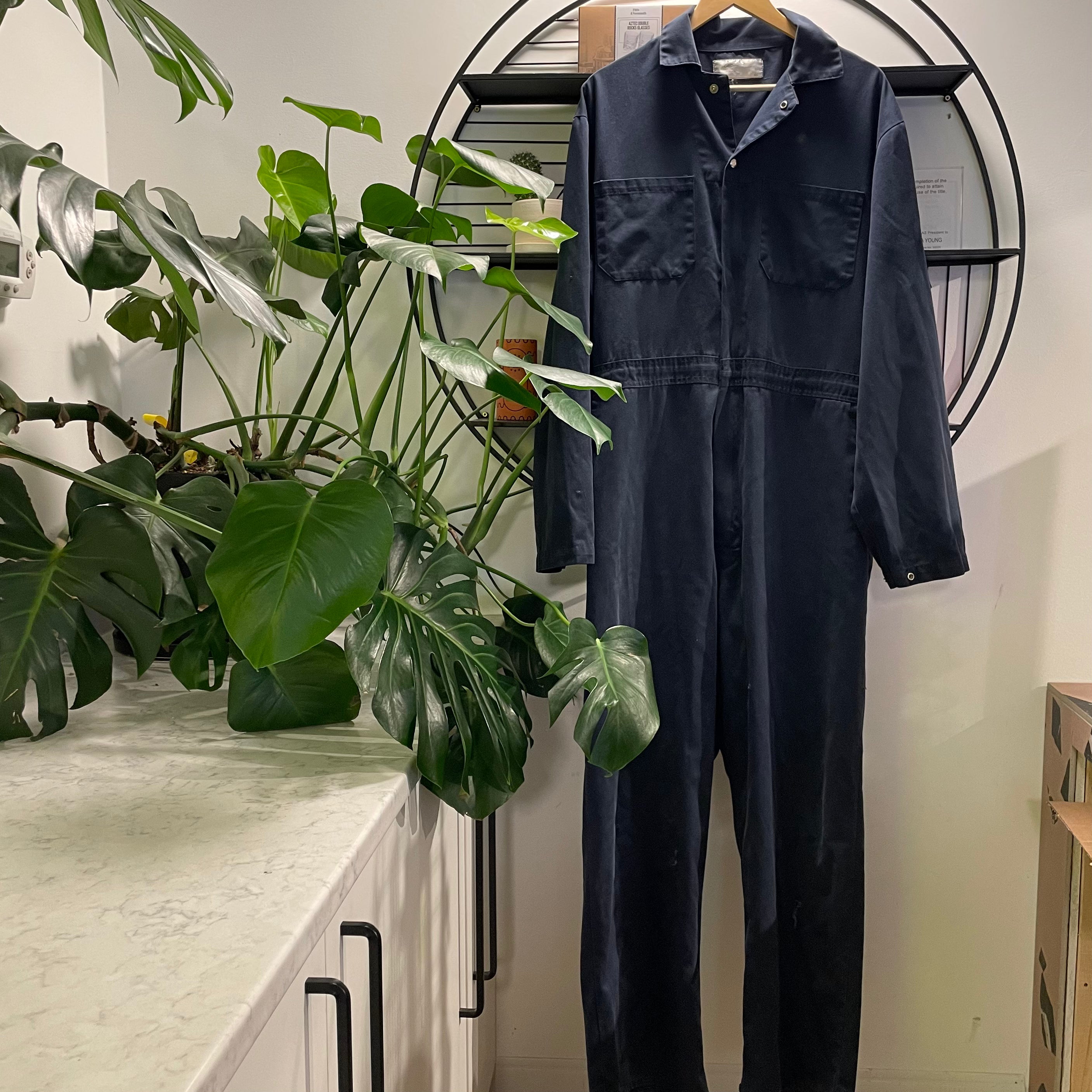 Canadian Navy Blue Coveralls - Heavy Duty Work Uniform for Men & Women | Size 46 | Ideal for Mechanics, Construction & Industrial Work