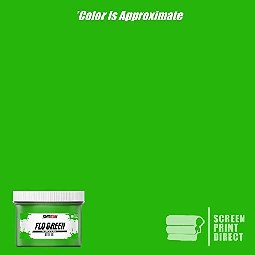 Rapid Cure® Fluorescent Green Screen Printing Ink (128oz Gallon) - Fast Drying Plastisol Ink for Fabric & Textiles - High Opacity, USA Made - Perfect for T-Shirts, Hoodies & DIY Projects